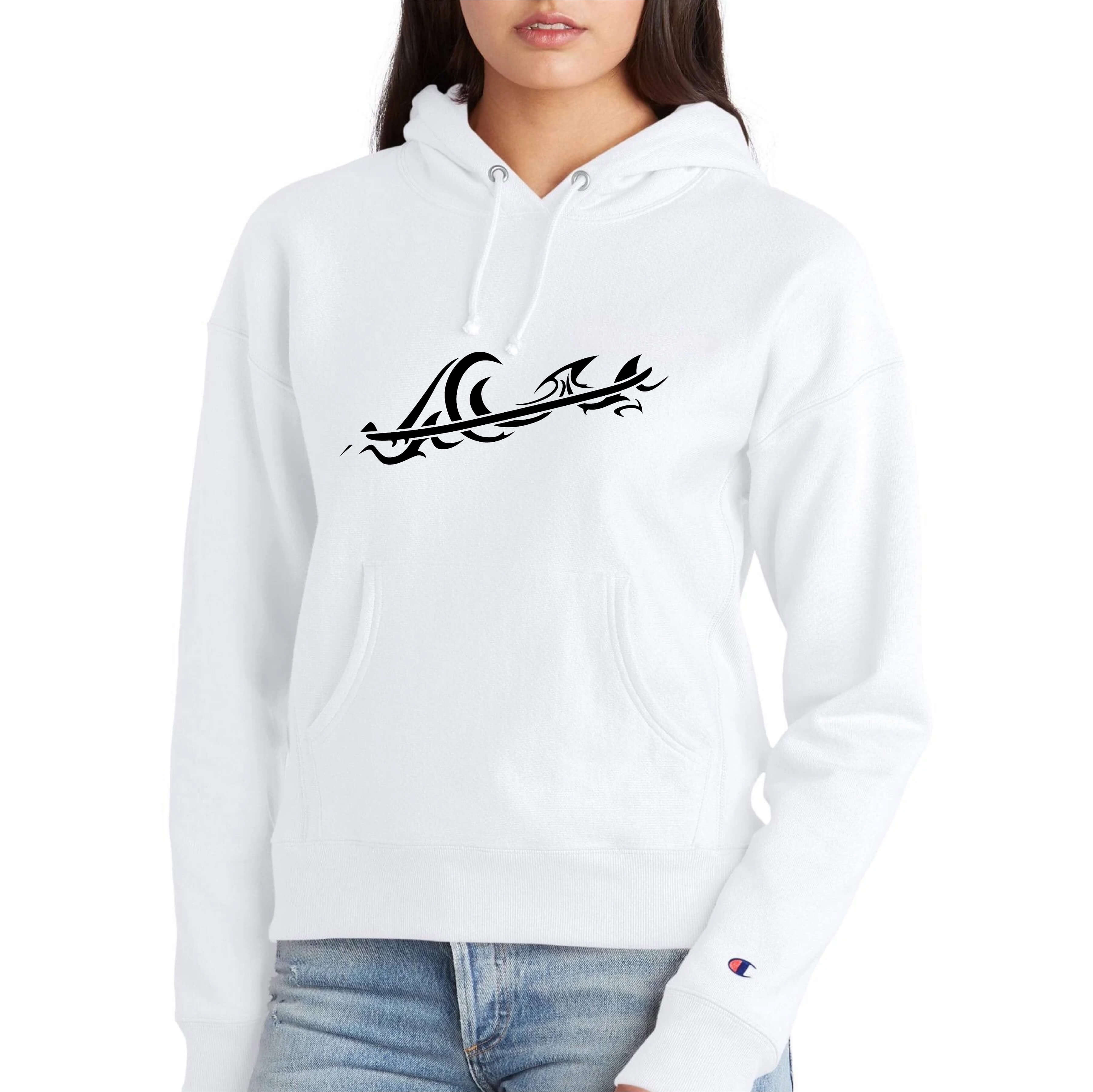 Tribal Wave Unisex Pullover Surf Hoodie | Champion S1051
