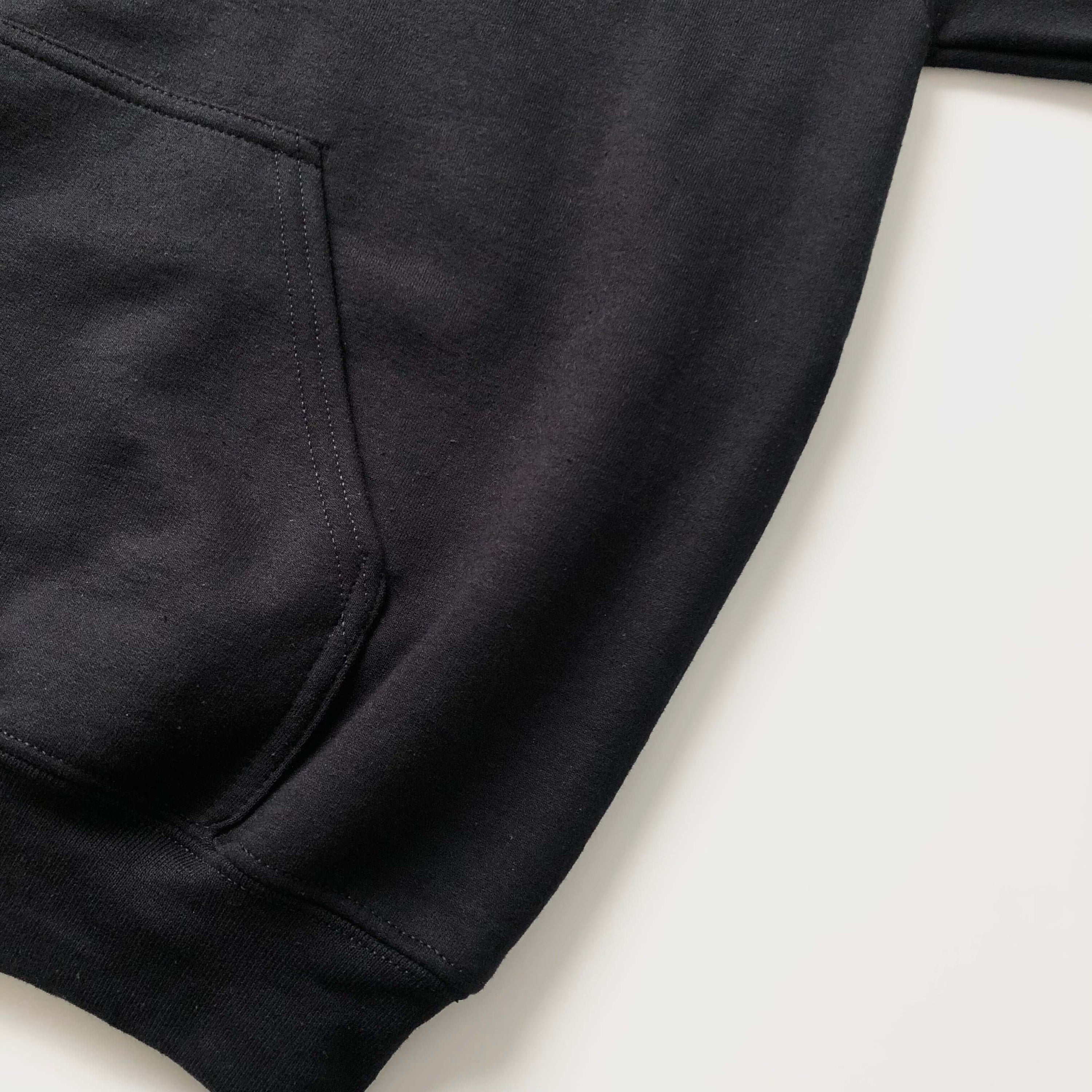 Soft Classic Heavy Cotton-Blend Popular Black Hoodie Kangaroo Pocket