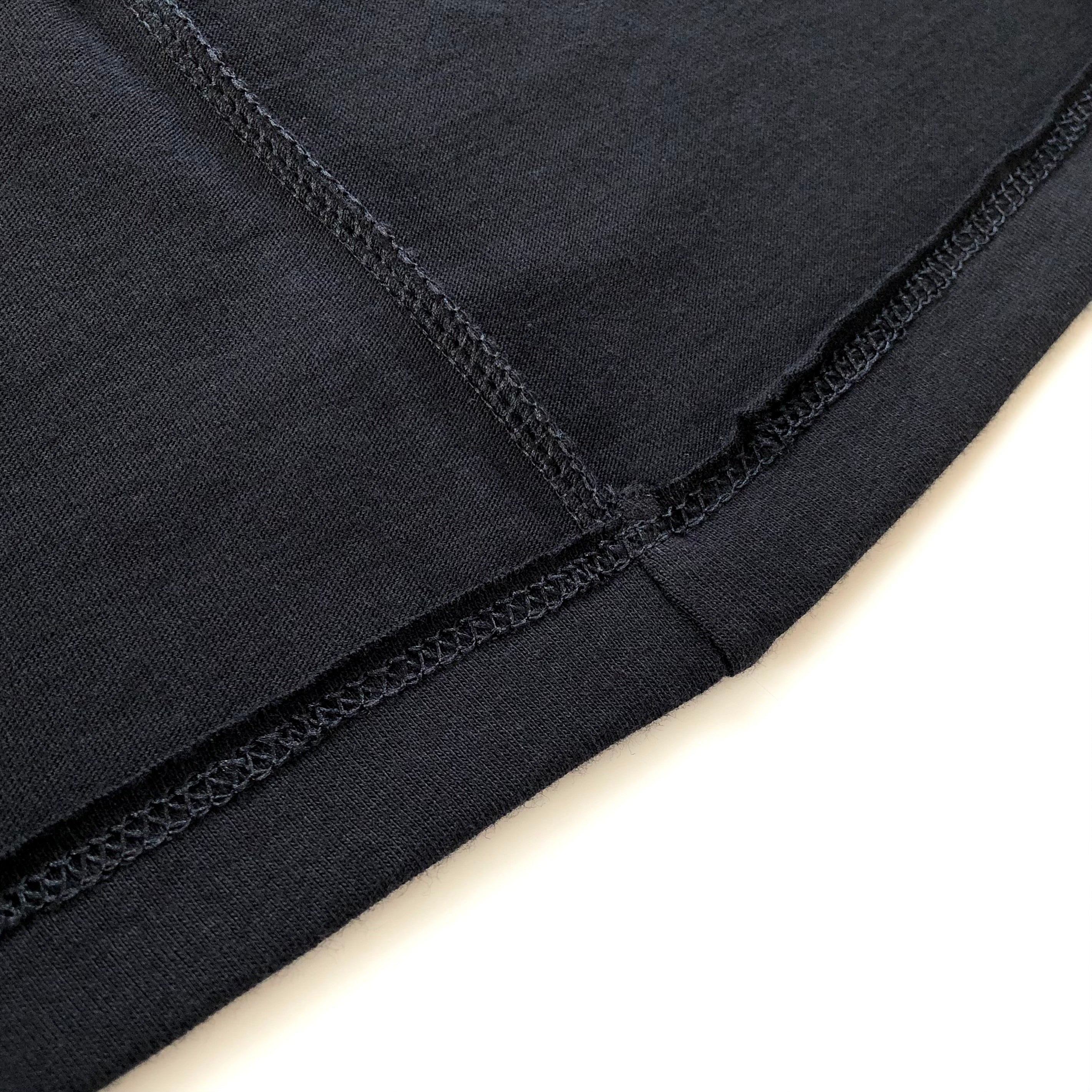 Classic Slim Long-Length Body Premium Cotton Black T-shirt Inner Seam
