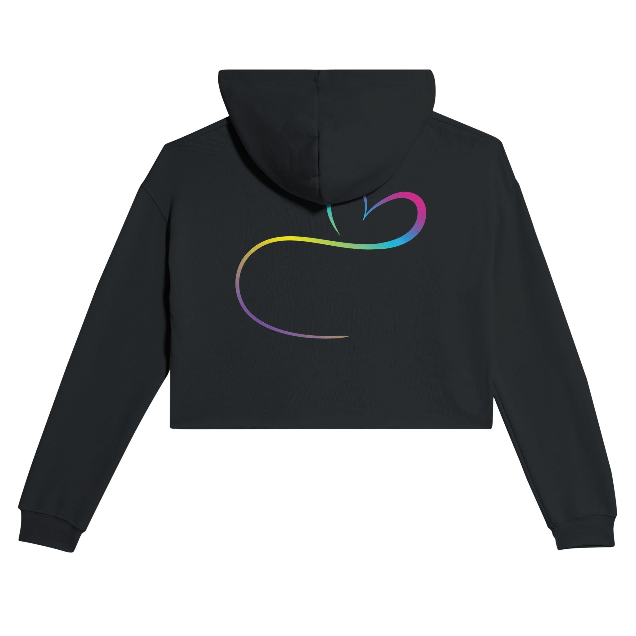 Fight For Love Slogan Black Crop Hoodie | Light and Soft Premium Cotton-Poly Fleece | Women&