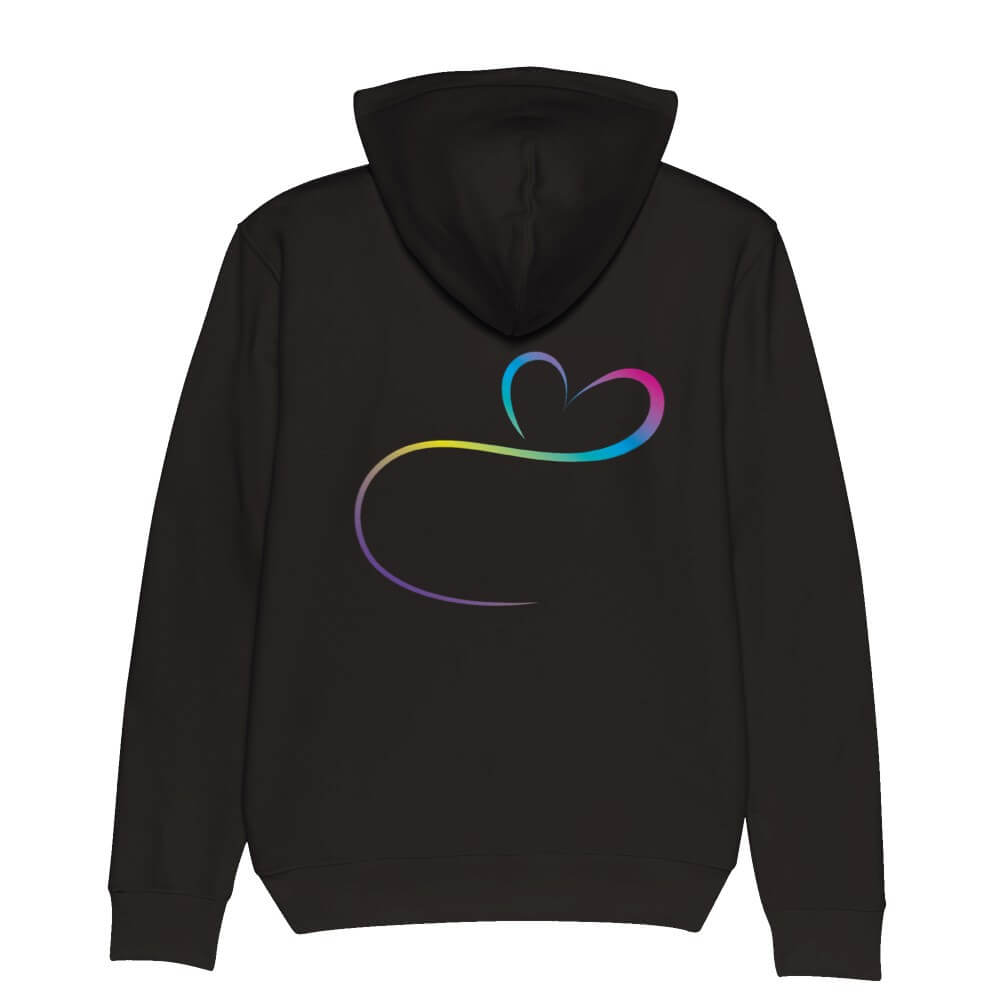 Cute design for women. Back print colorful style heart logo 