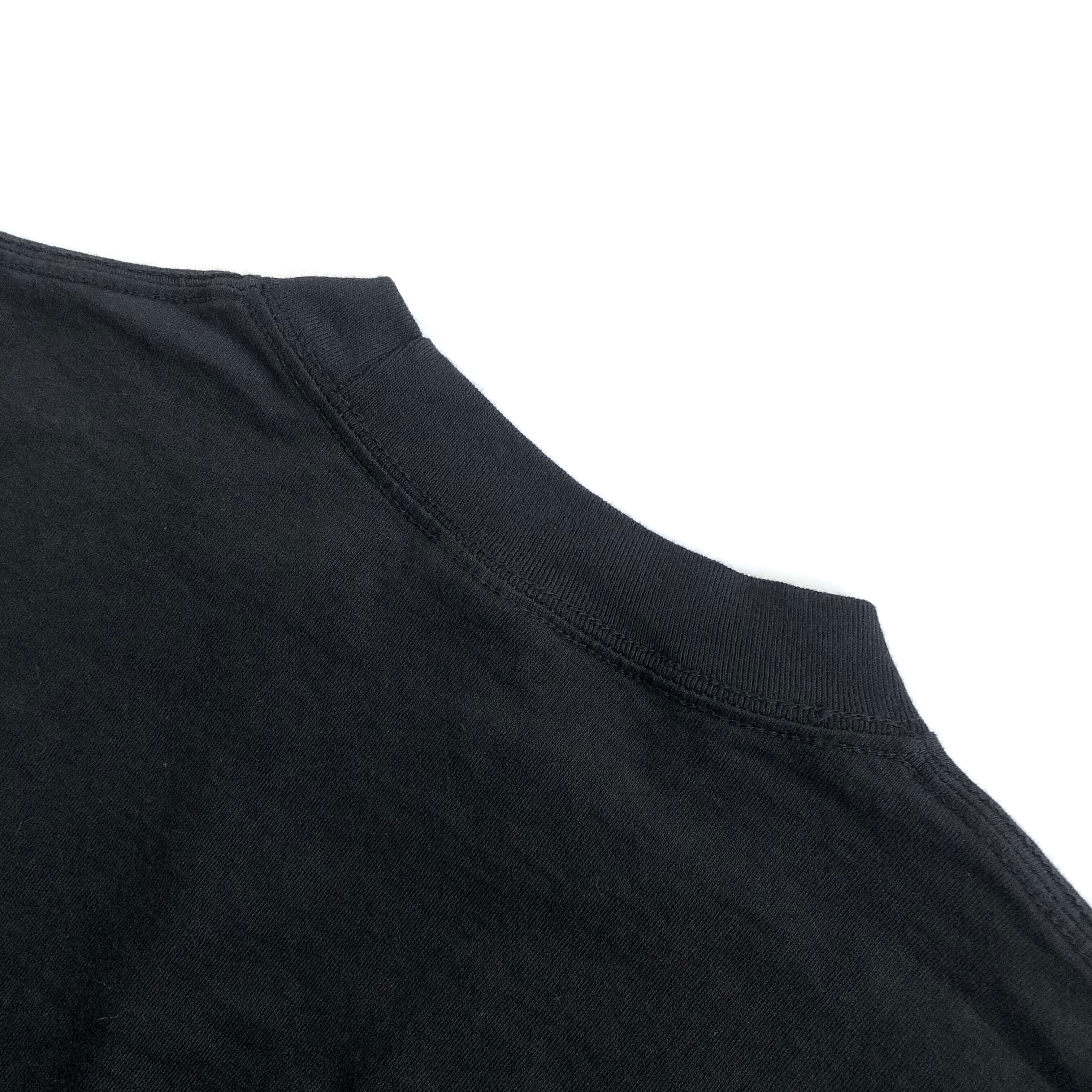 Heavyweight Oversized Drop-Shoulder USA Cotton Black T-shirt Crewneck Back Seam