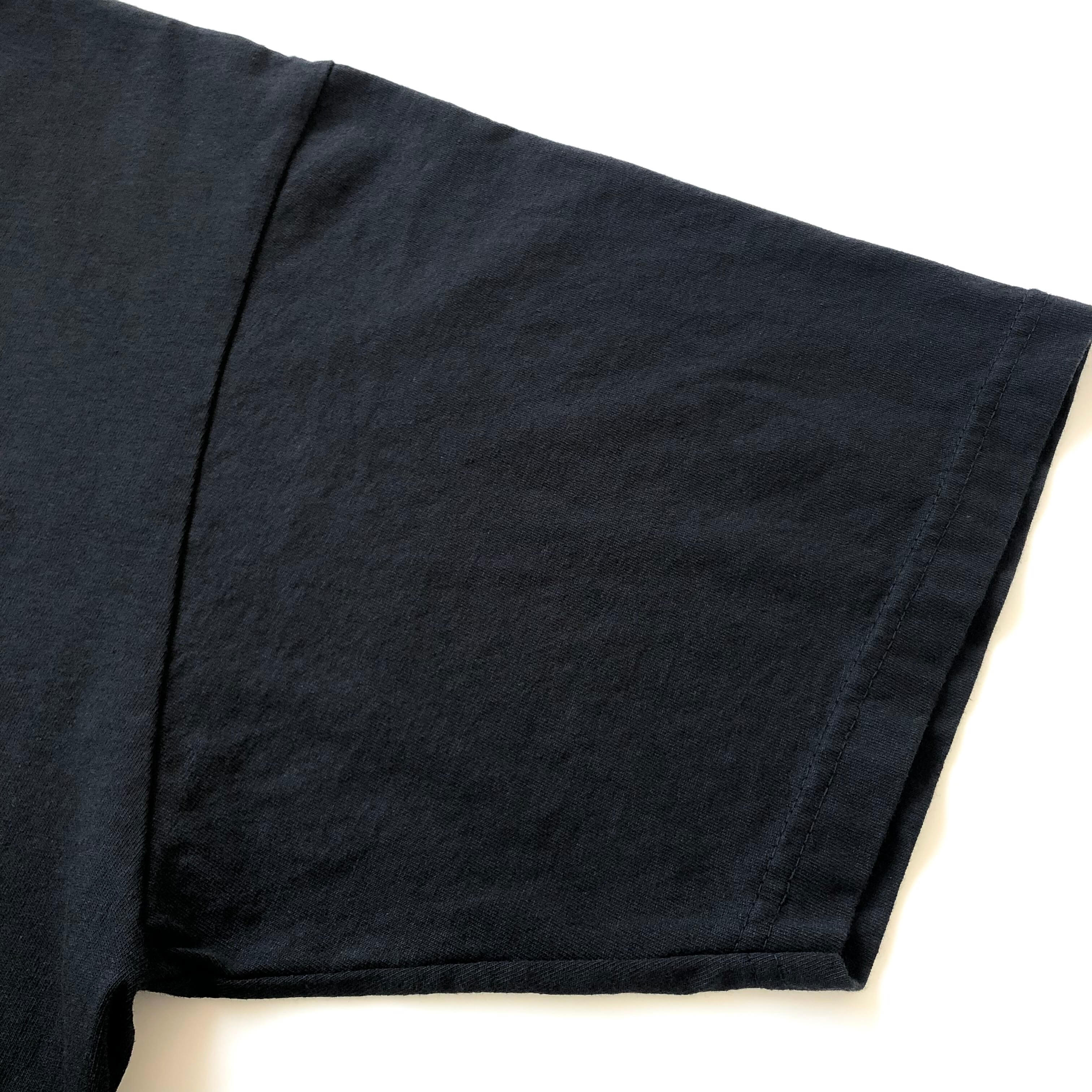 Heavyweight Oversized Drop-Shoulder USA Cotton Black T-shirt Sleeve Hem