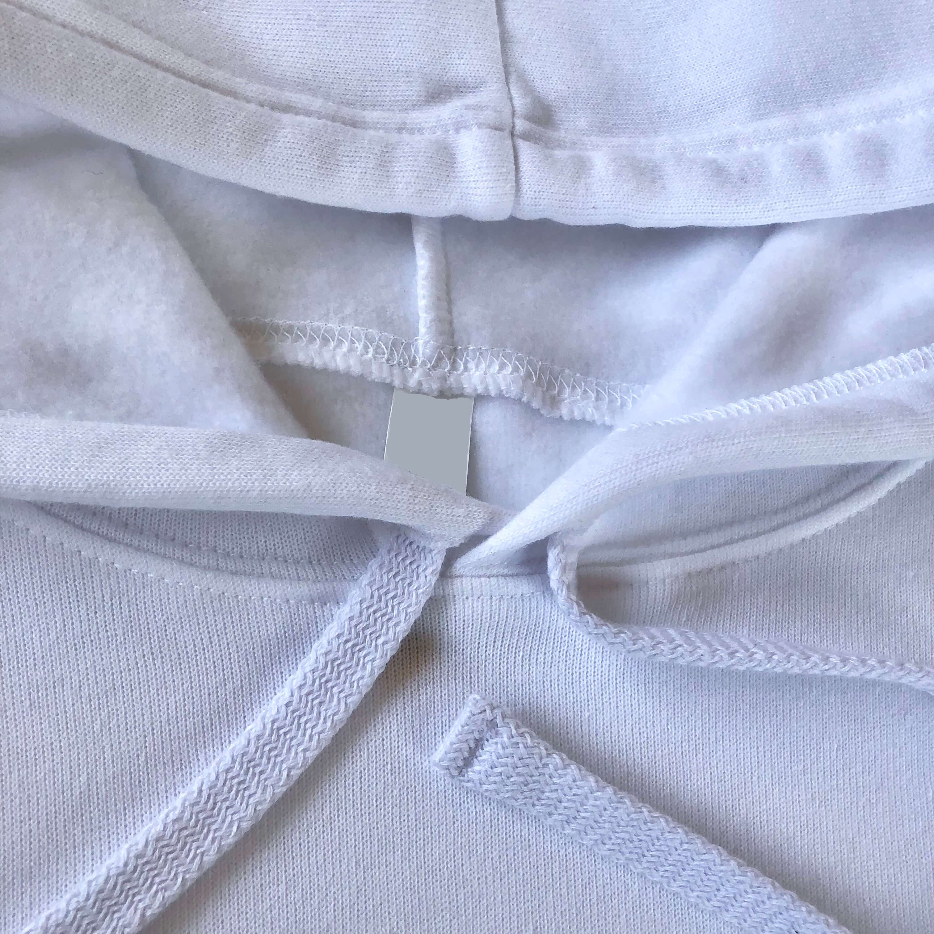 Light and Soft Relaxed Drop Shoulder Premium Cotton and Poly-Fleece White Cropped Hoodie Hood Opening