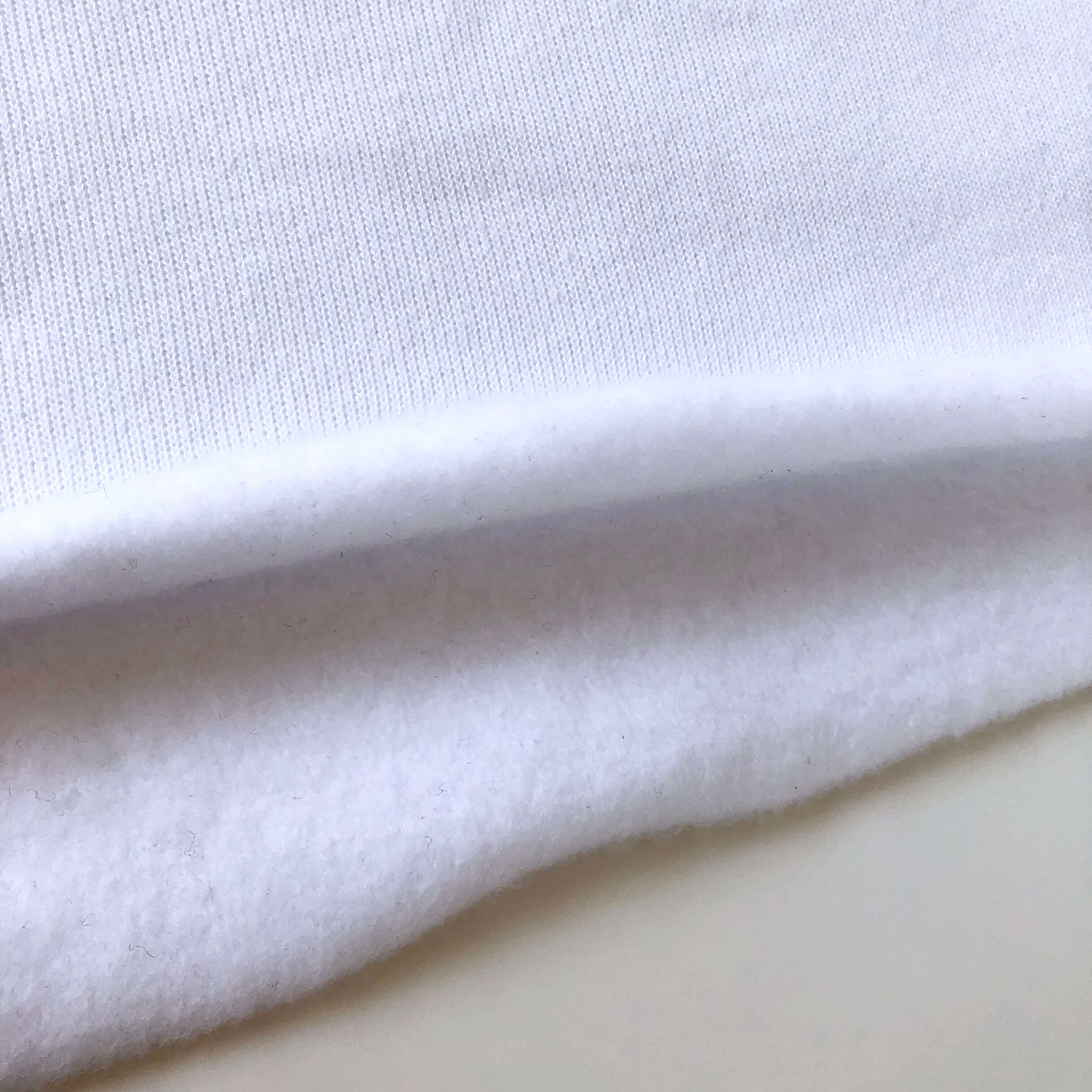 Light and Soft Relaxed Drop Shoulder Premium Cotton and Poly-Fleece White Cropped Hoodie Raw Bottom Edge