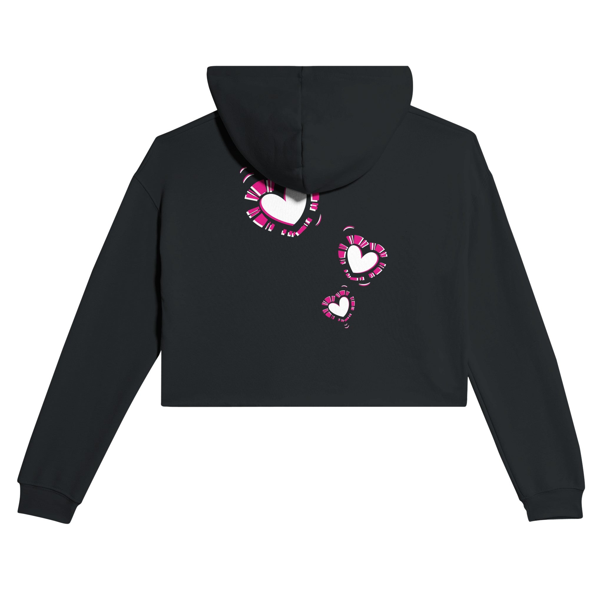 Love is Love Black Crop Hoodie | Light and Soft Premium Cotton-Poly Fleece Blend | Women&