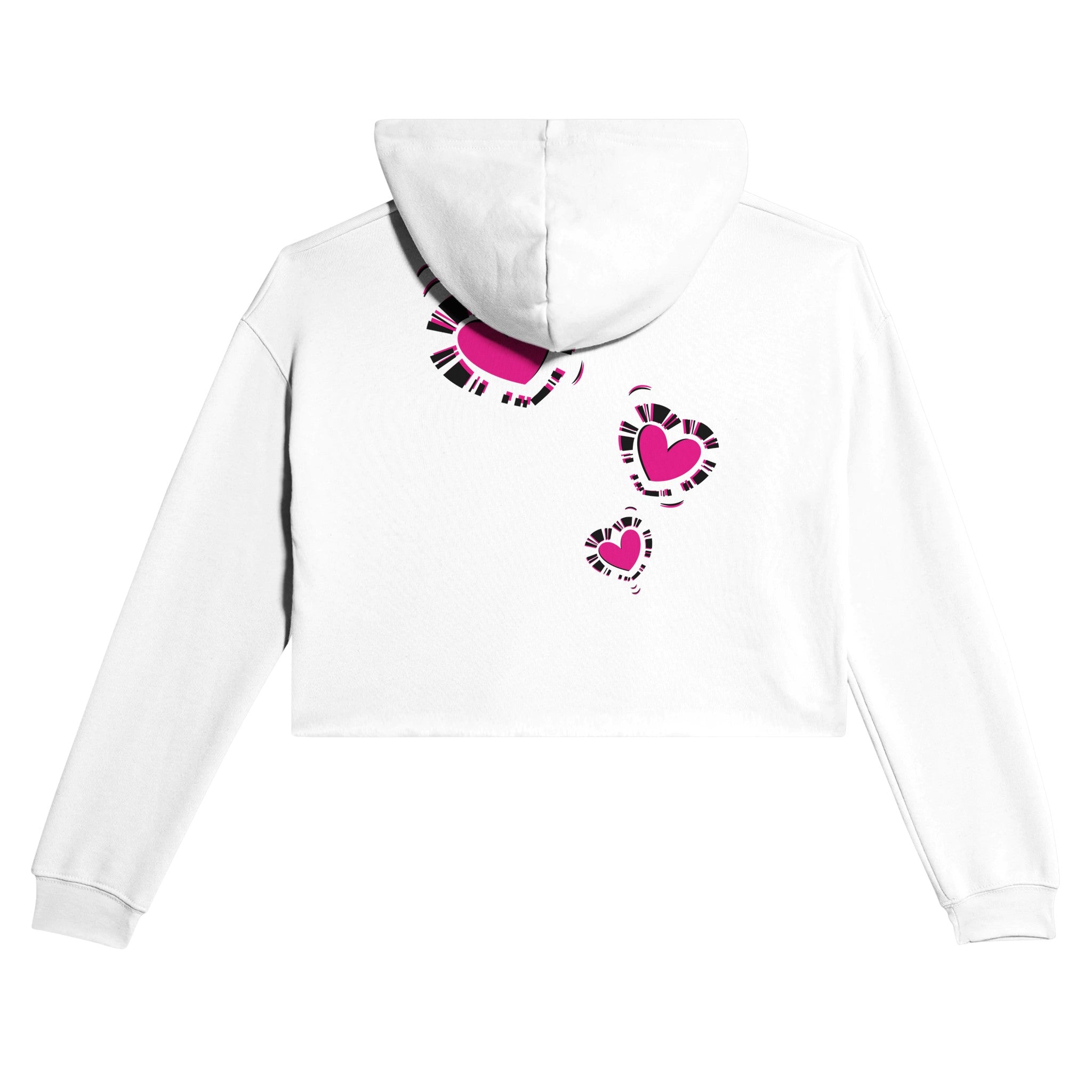 Love is Love White Crop Hoodie | Light and Soft Premium Cotton-Poly Fleece | Women&