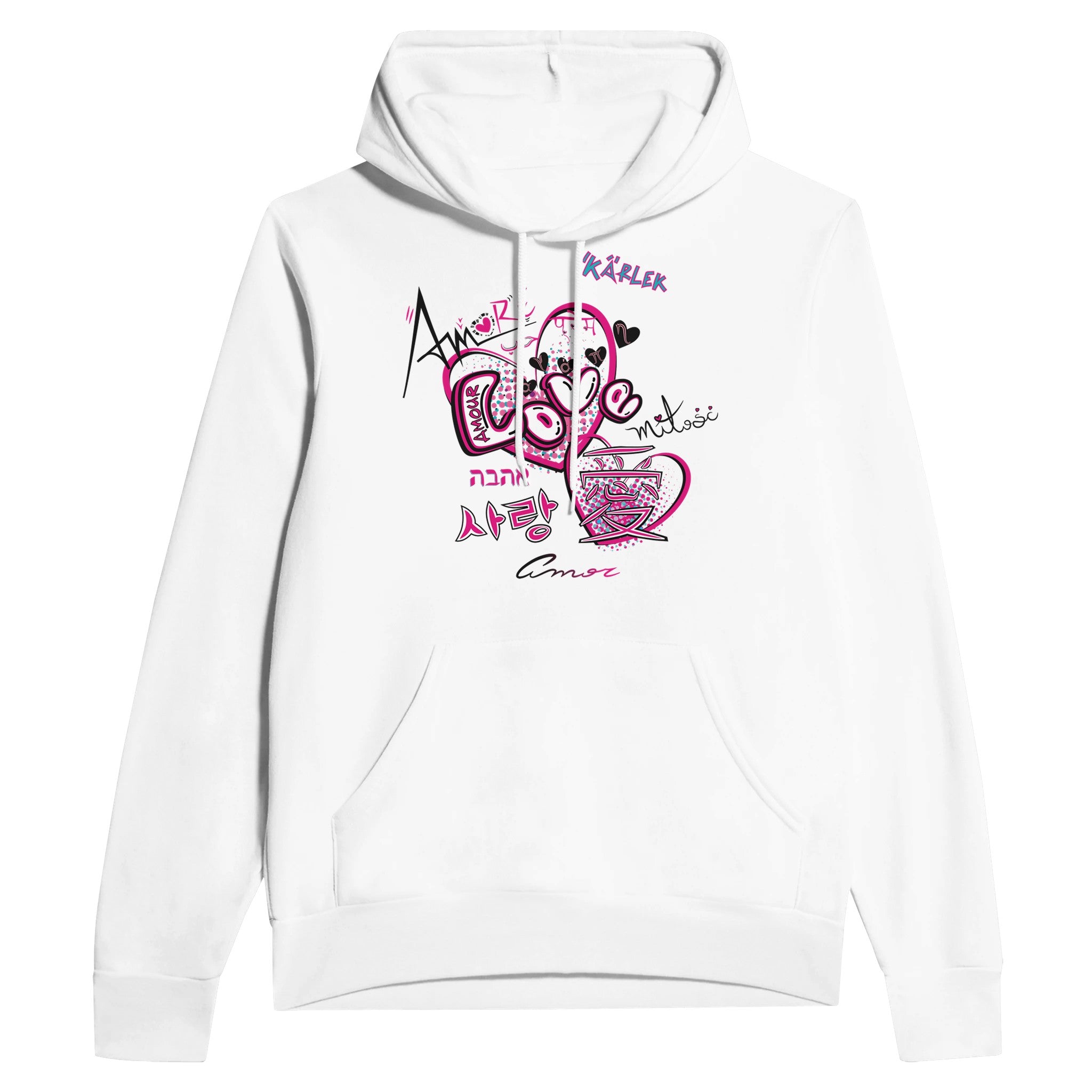 Love is Love White Hoodie | Soft Premium Cotton-Poly Fleece Blend | Women&