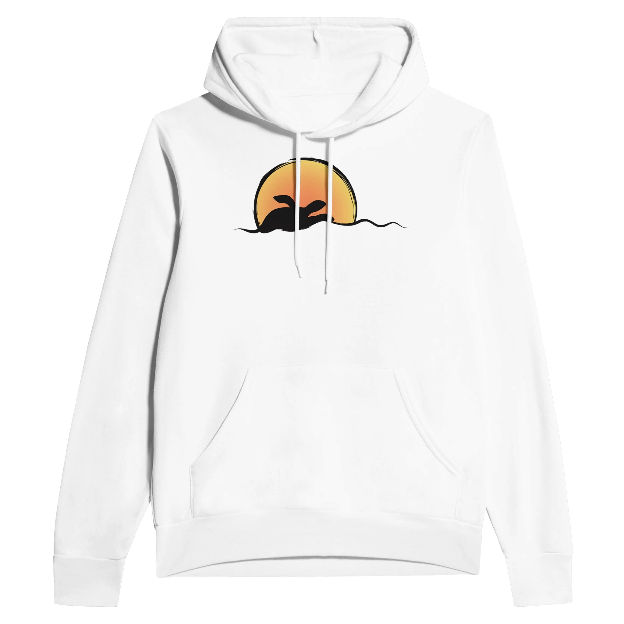 Unisex Sea Turtle Premium White Hoodie, FreeStyle Sea Turtle Apparel by an Indie Artist, Front 2