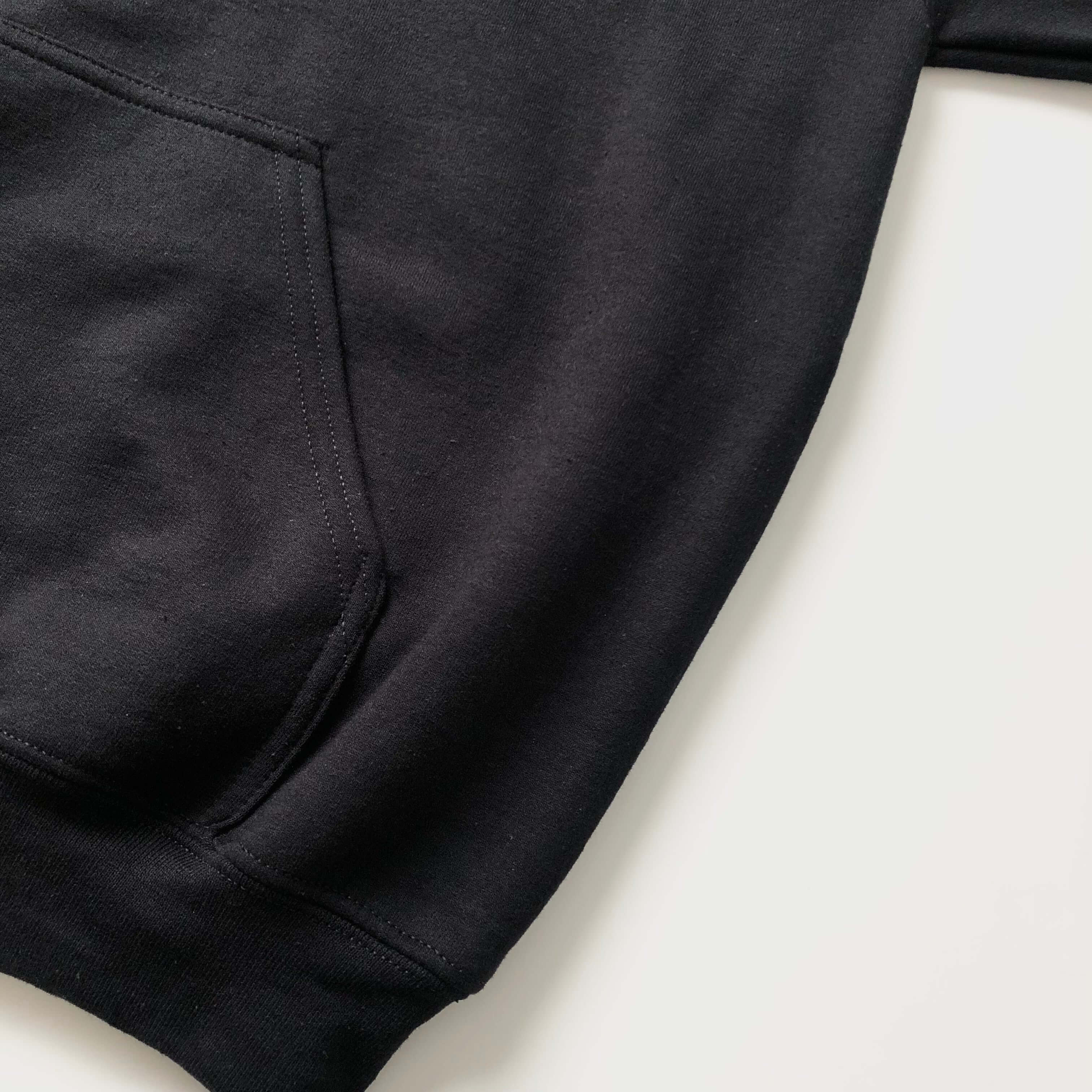 Soft Classic Heavy Cotton-Blend Popular Black Hoodie Kangaroo Pocket