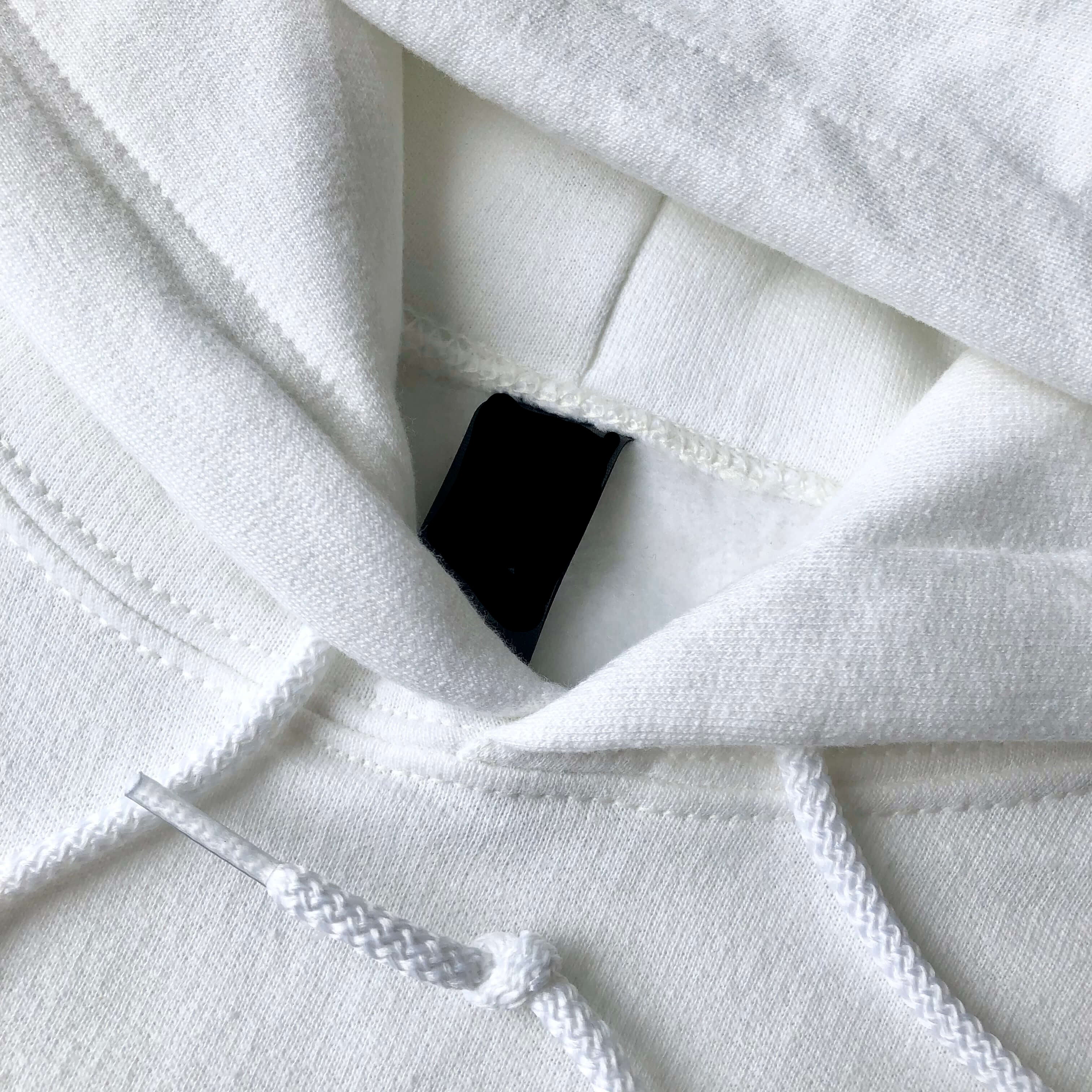 Soft Classic Heavy Cotton-Blend Popular White Hoodie Hood Opening