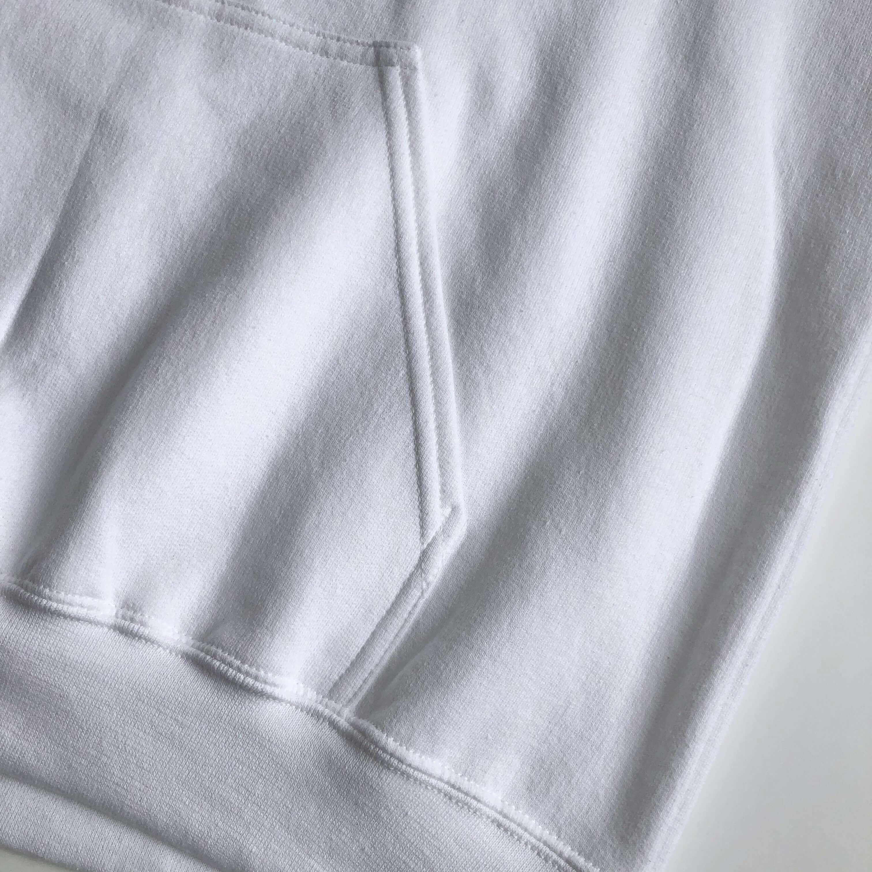 Soft Classic Heavy Cotton-Blend Popular White Hoodie Kangaroo Pocket
