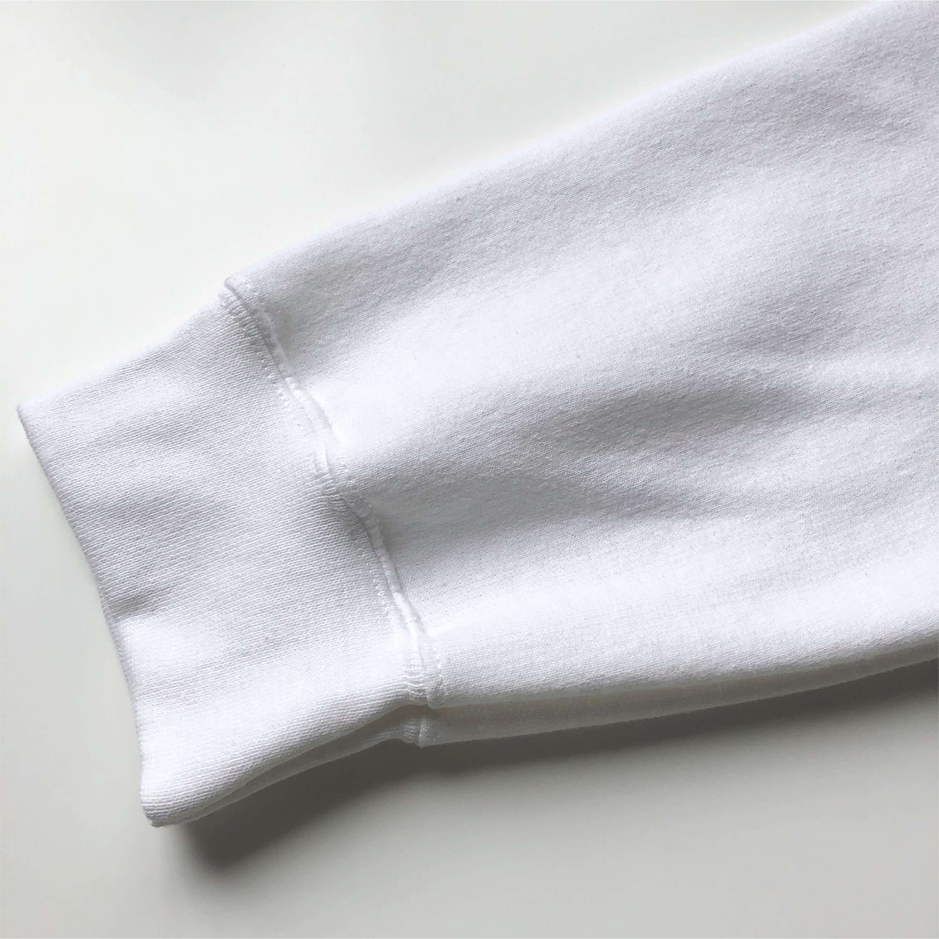 Soft Classic Heavy Cotton-Blend Popular White Hoodie Sleeve Hem