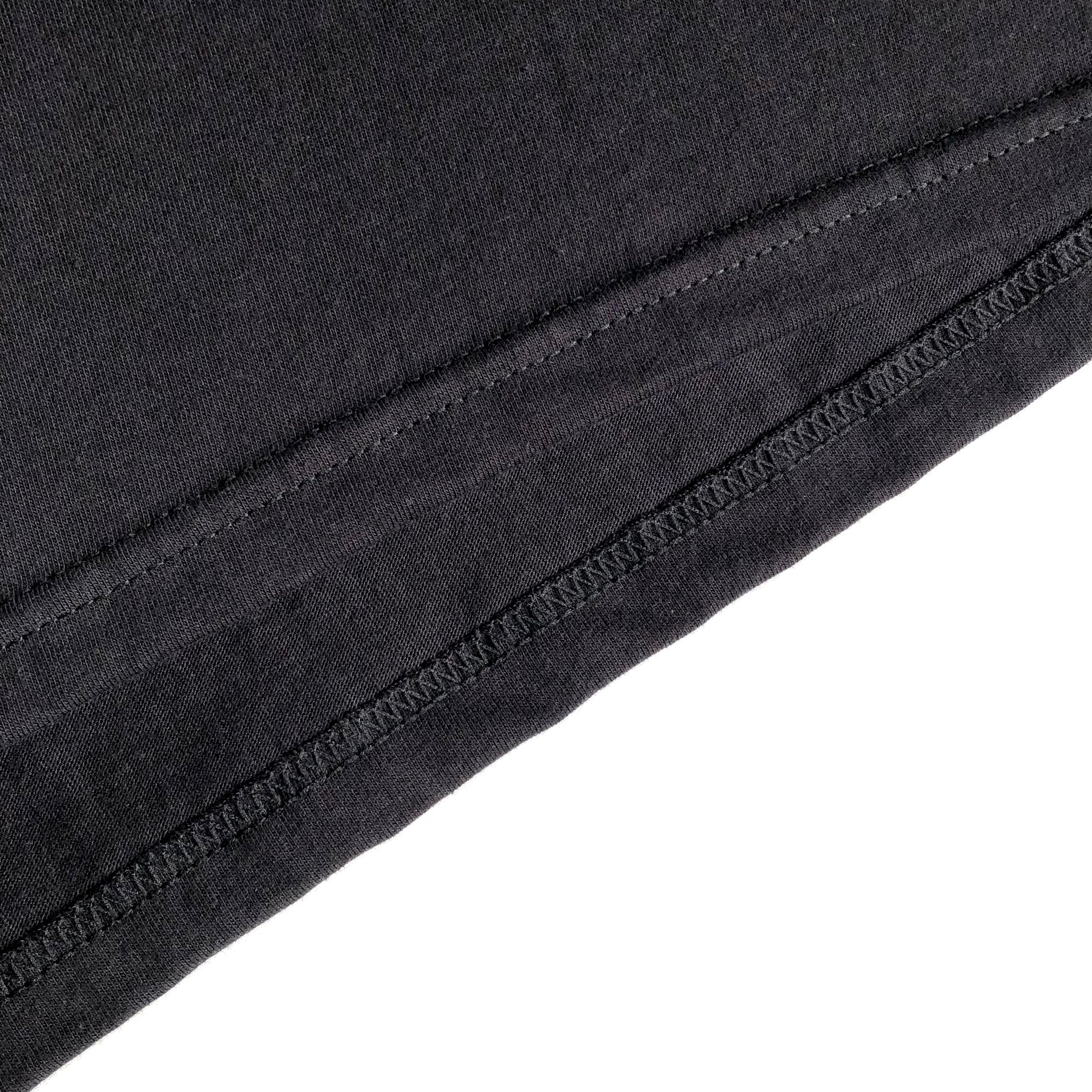 Soft Classic Midweight 100% Organic Cotton Black T-shirt Bottom Hem