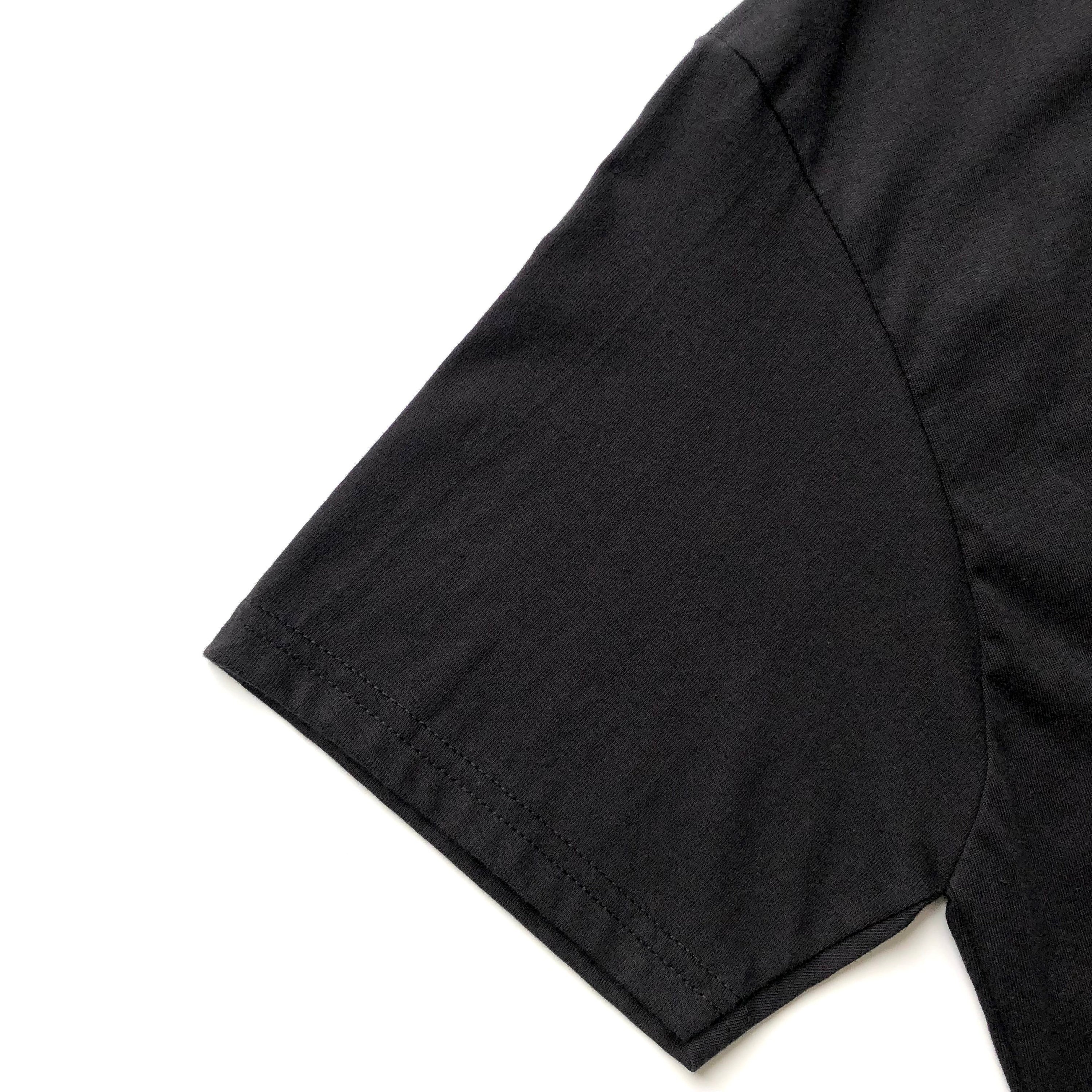 Soft Classic Midweight 100% Organic Cotton Black T-shirt Sleeve Hem