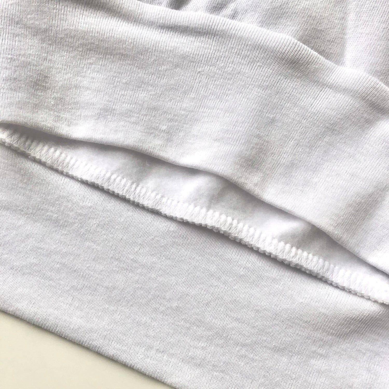 Soft Classic Midweight Cotton Poly-Fleece Blend White Hoodie Bottom Hem