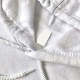 Soft Classic Midweight Cotton Poly-Fleece Blend White Hoodie Hood Opening