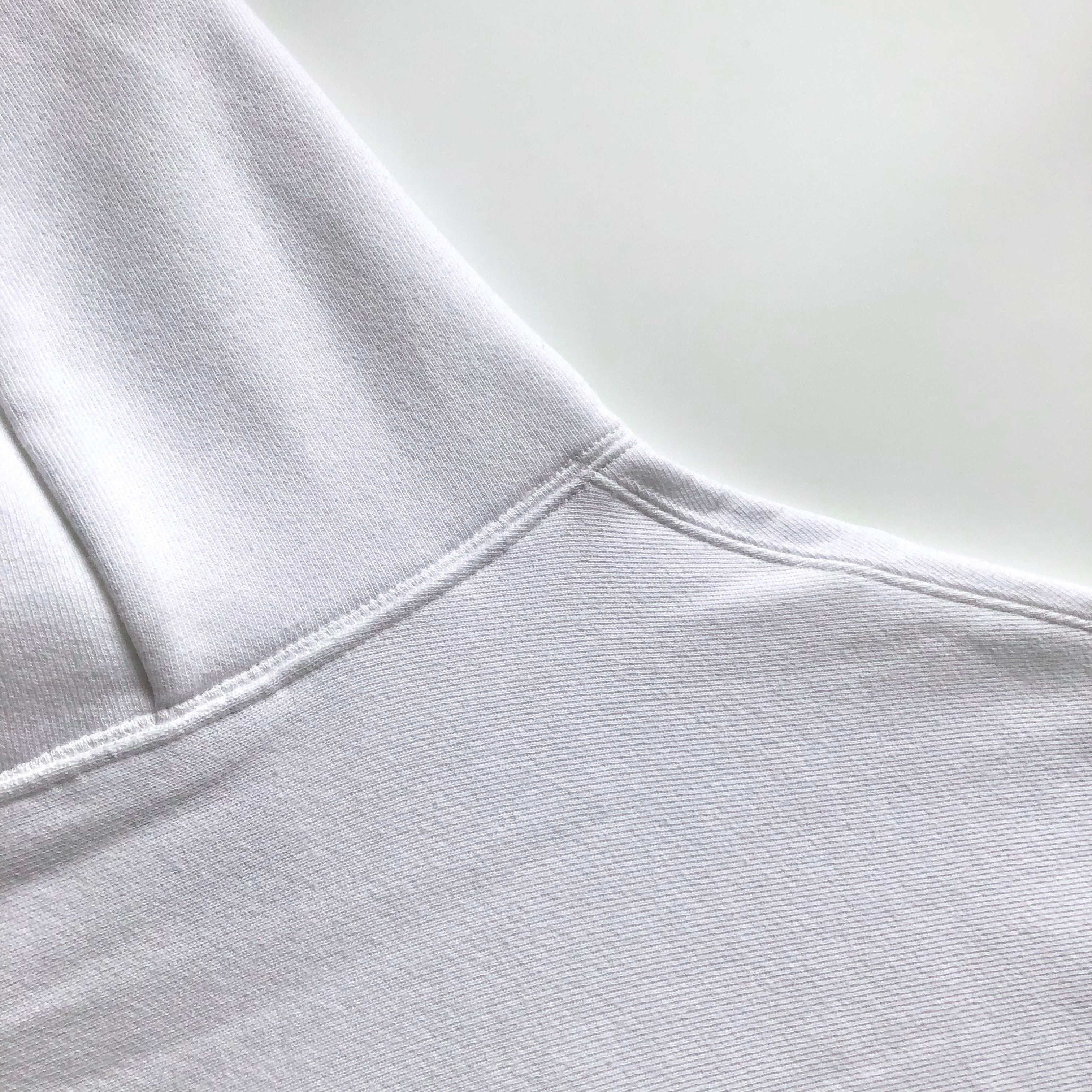 Soft Durable Heavyweight Cotton-Poly Blend Classic White Hoodie Hood Back