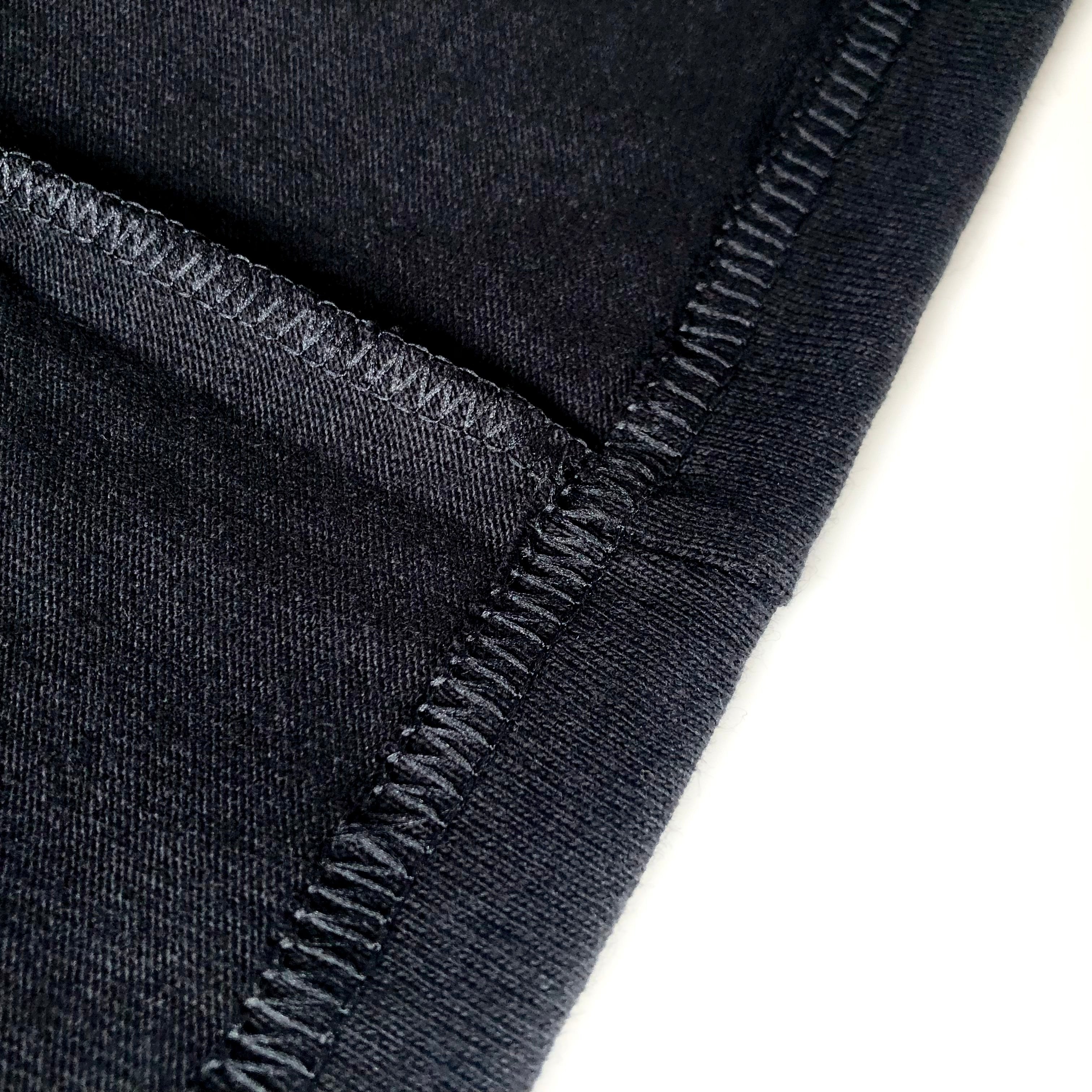 Soft Durable Midweight Premium Cotton Black Jersey Crop Top Inner Seam