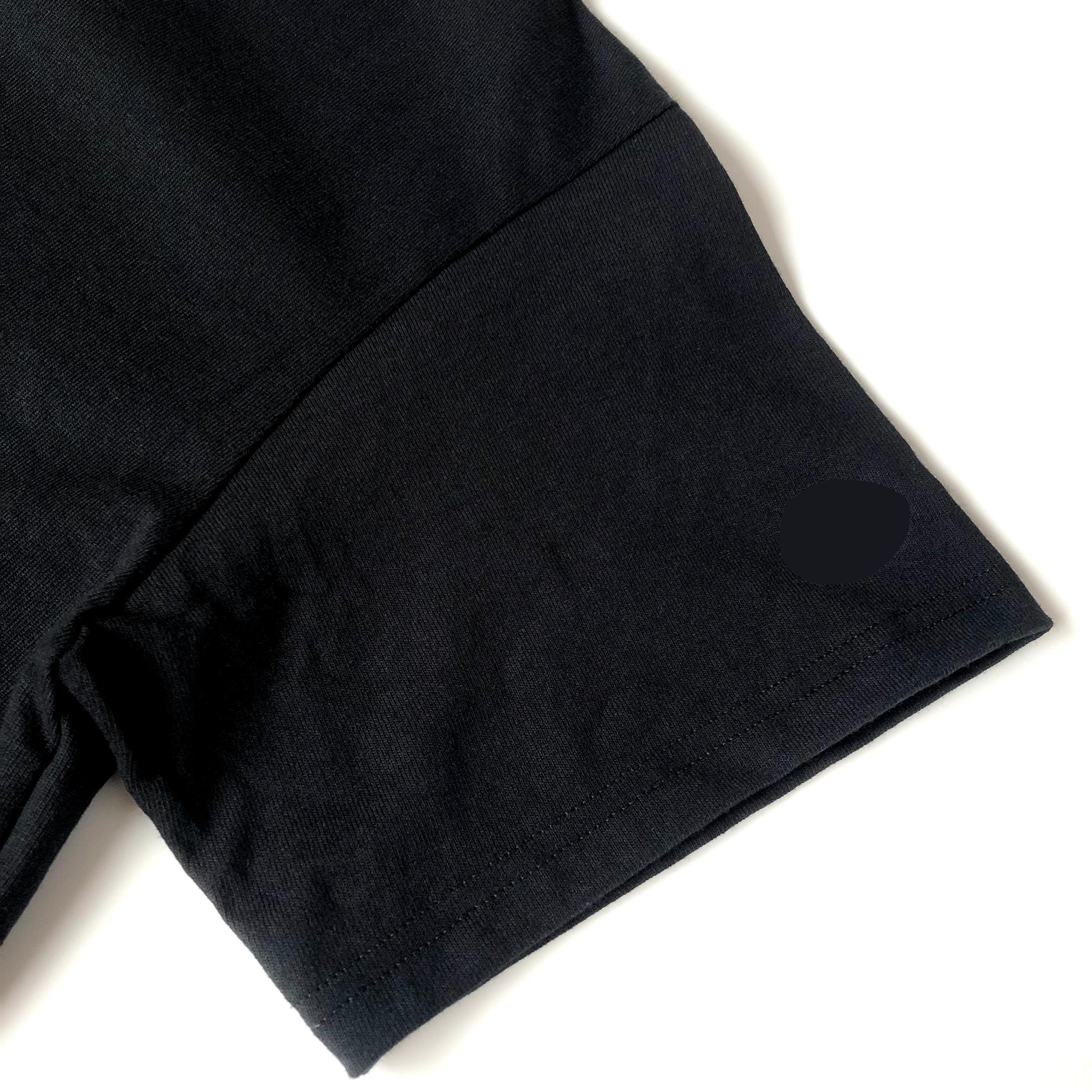 Soft Durable Midweight Premium Cotton Black Jersey Crop Top Sleeve Hem