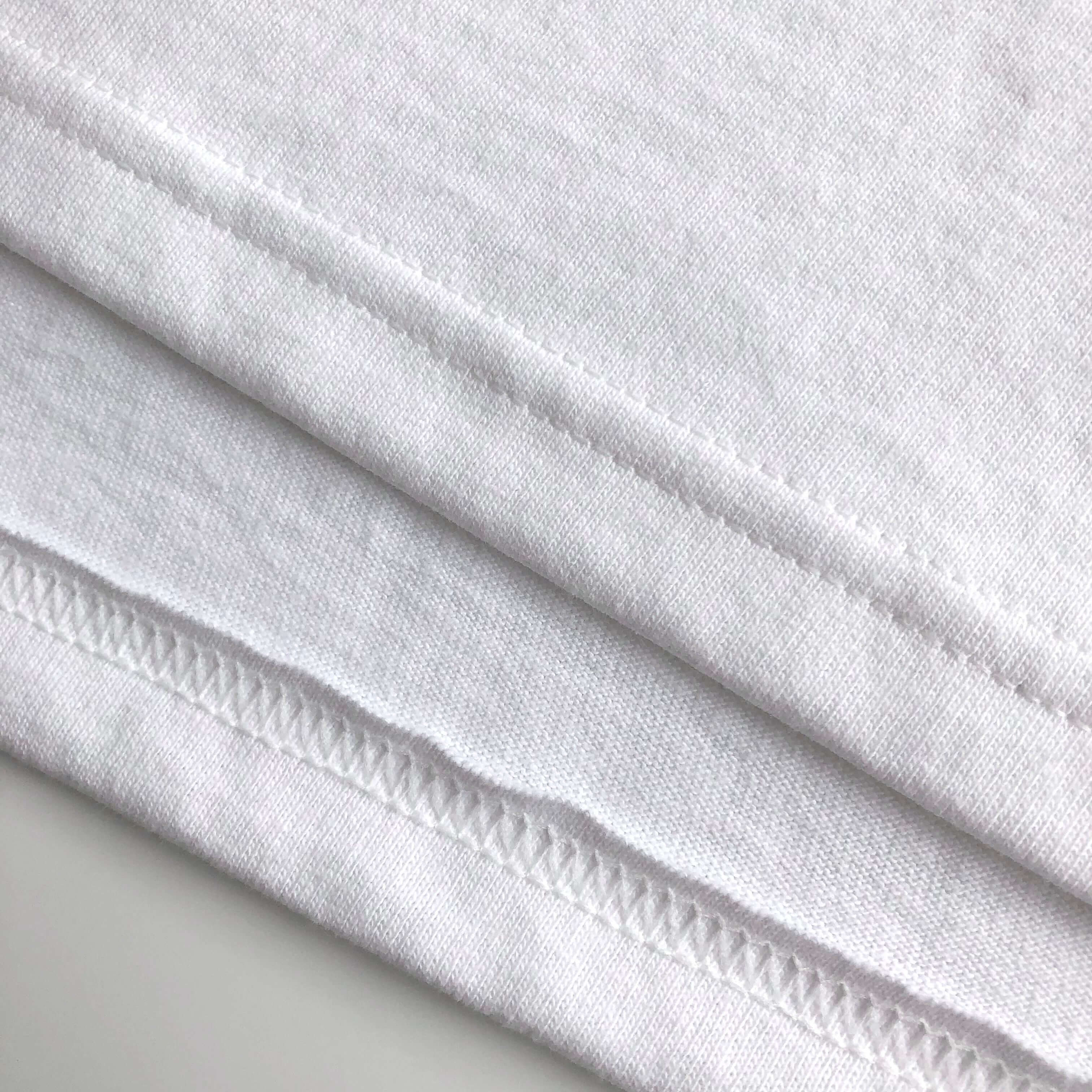 Soft Durable Midweight Premium Cotton White Jersey Crop Top Bottom Hem