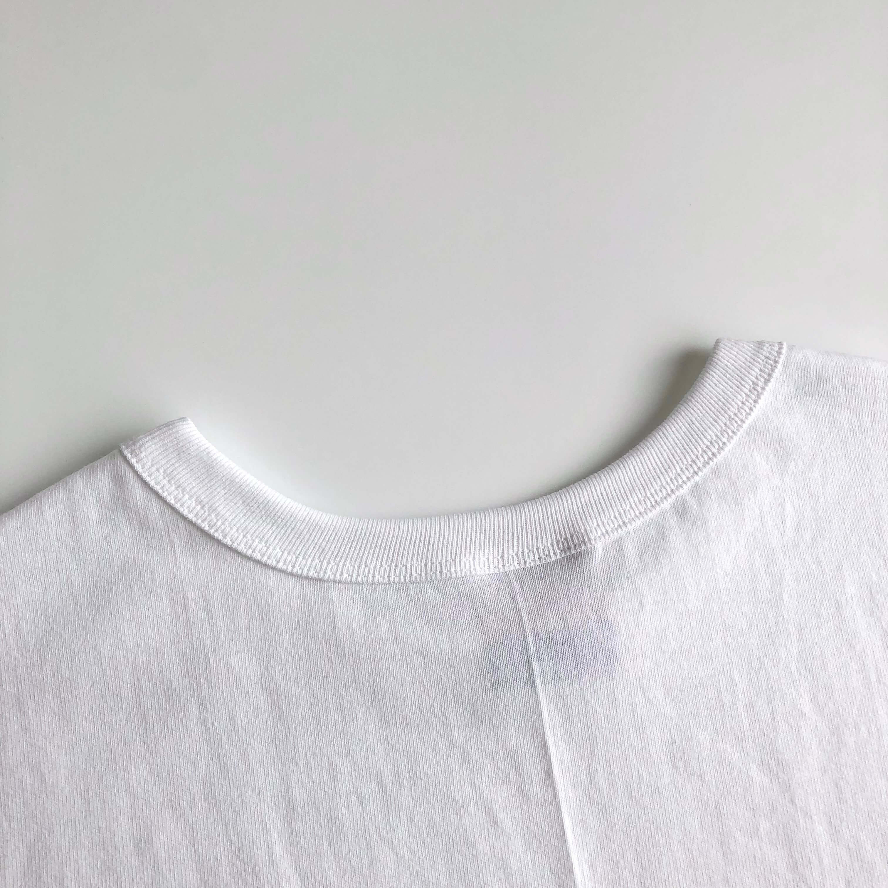 Soft Durable Midweight Premium Cotton White Jersey Crop Top Crewneck Back Seam