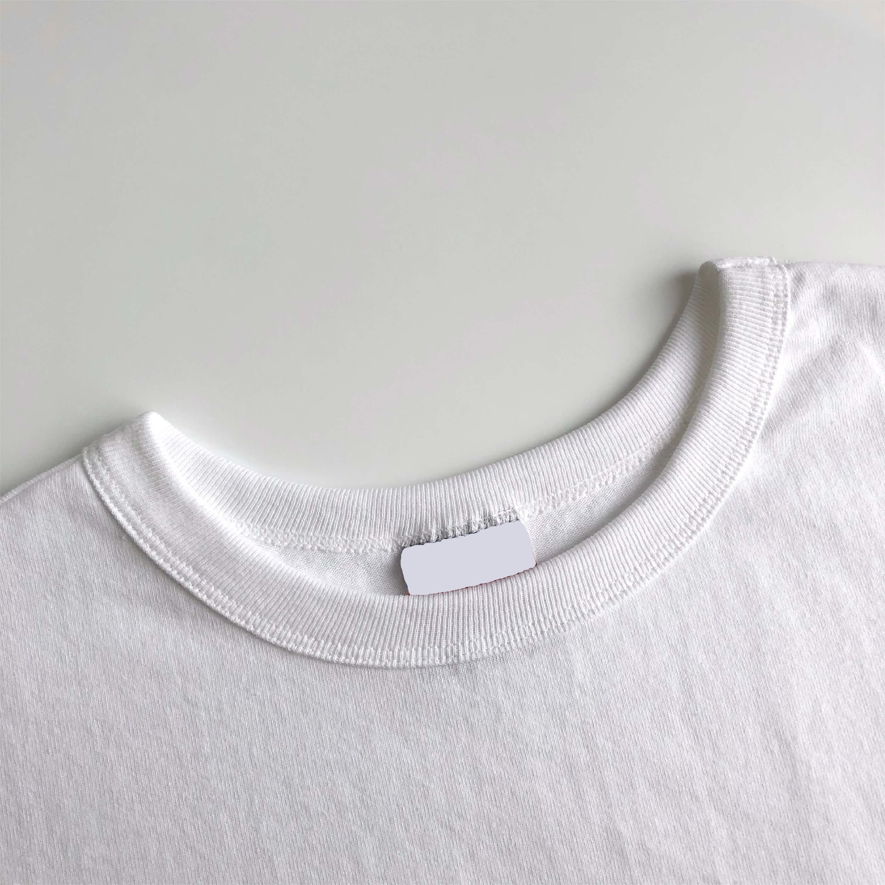 Soft Durable Midweight Premium Cotton White Jersey Crop Top Crewneck Seam