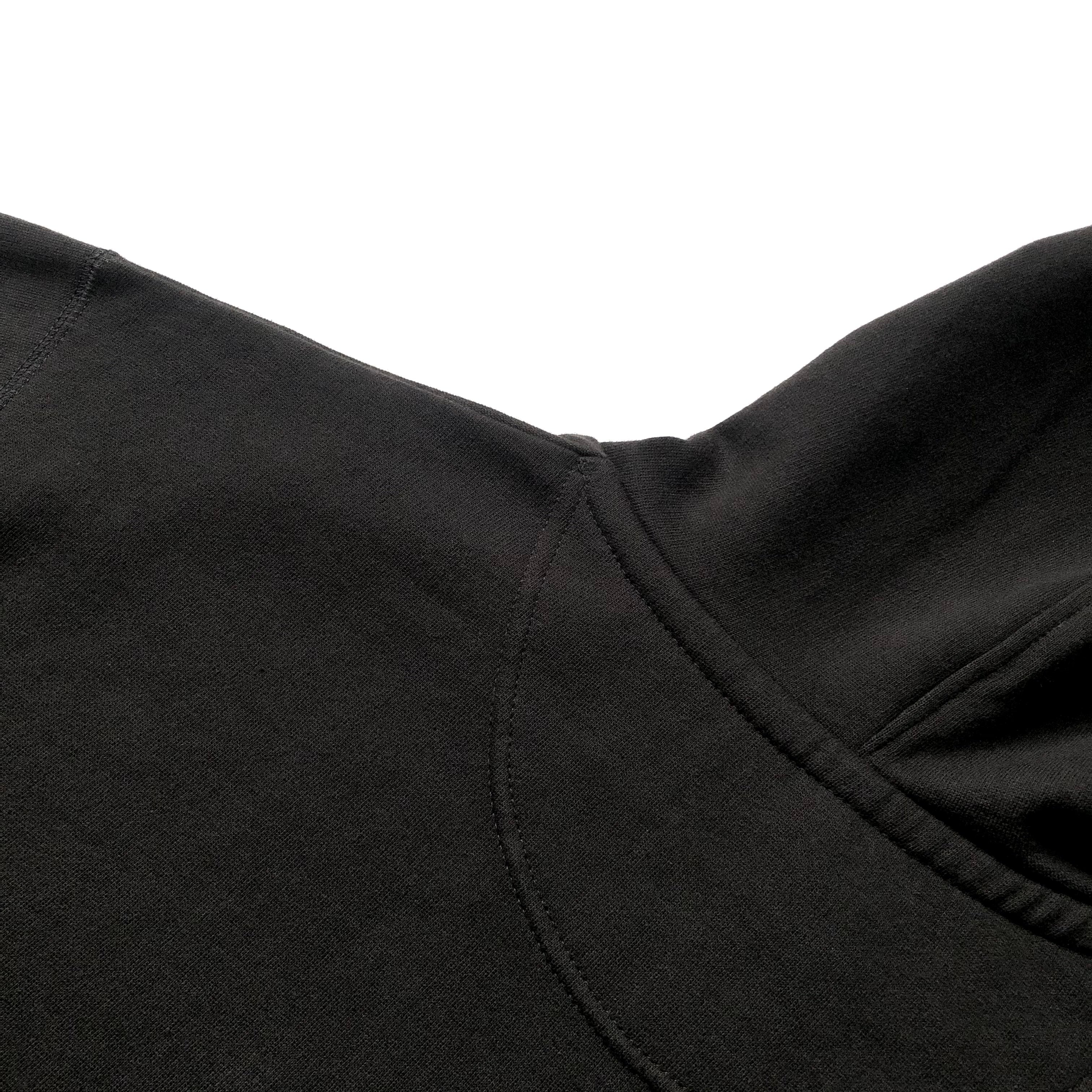 Soft Midweight Organic Cotton Black Hoodie Hood Back