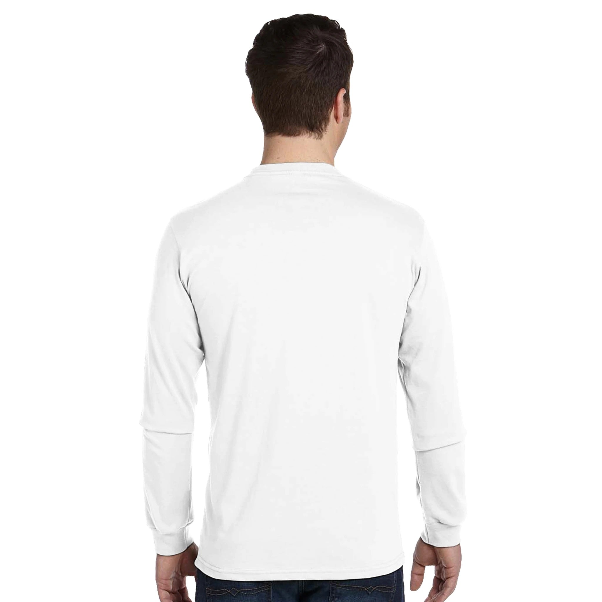 Soft Organic Cotton Midweight Classic White Long-Sleeve T-shirt Back