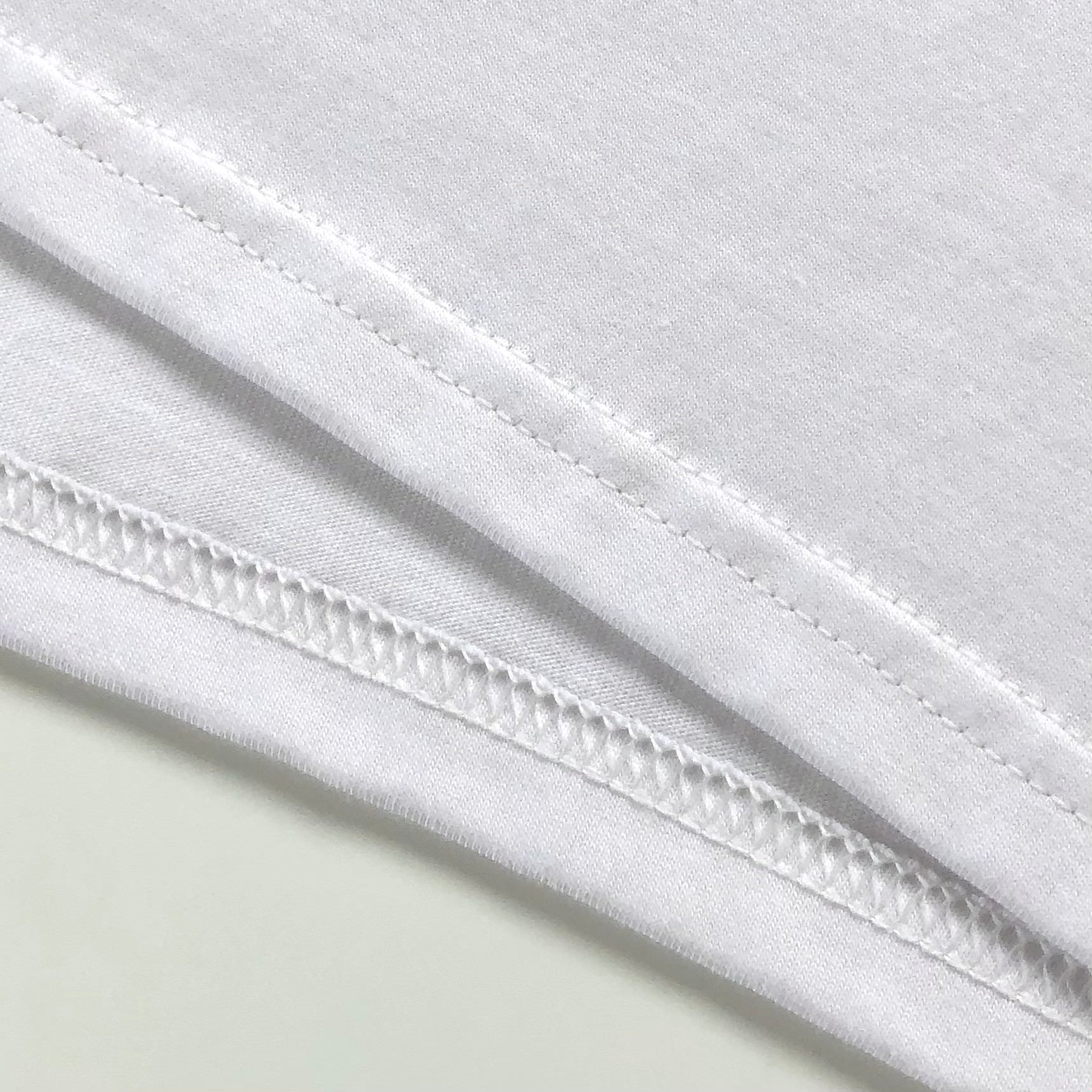 Soft Organic Cotton Midweight Classic White Long-Sleeve T-shirt Bottom Hem