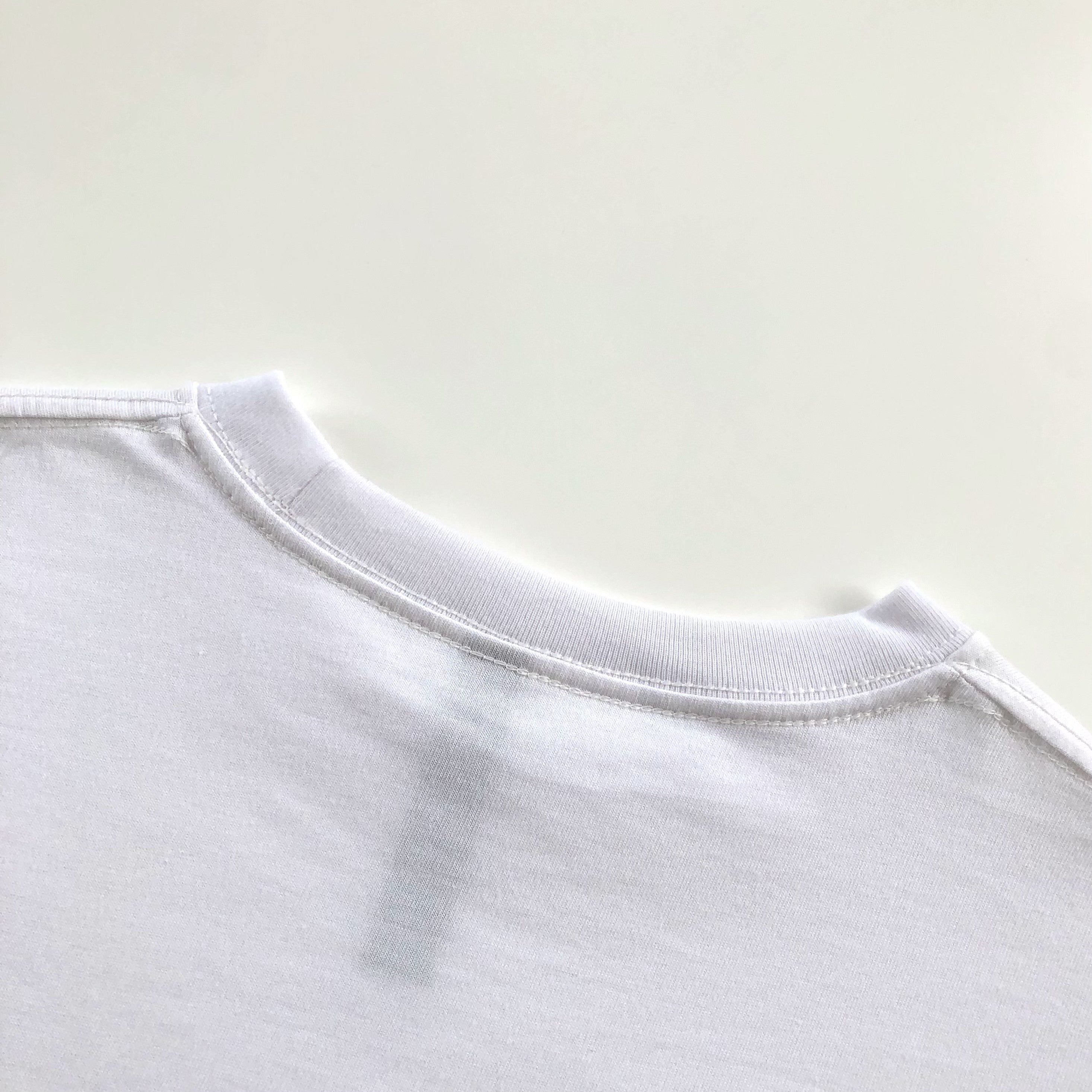Soft Organic Cotton Midweight Classic White Long-Sleeve T-shirt Crewneck Back Seam