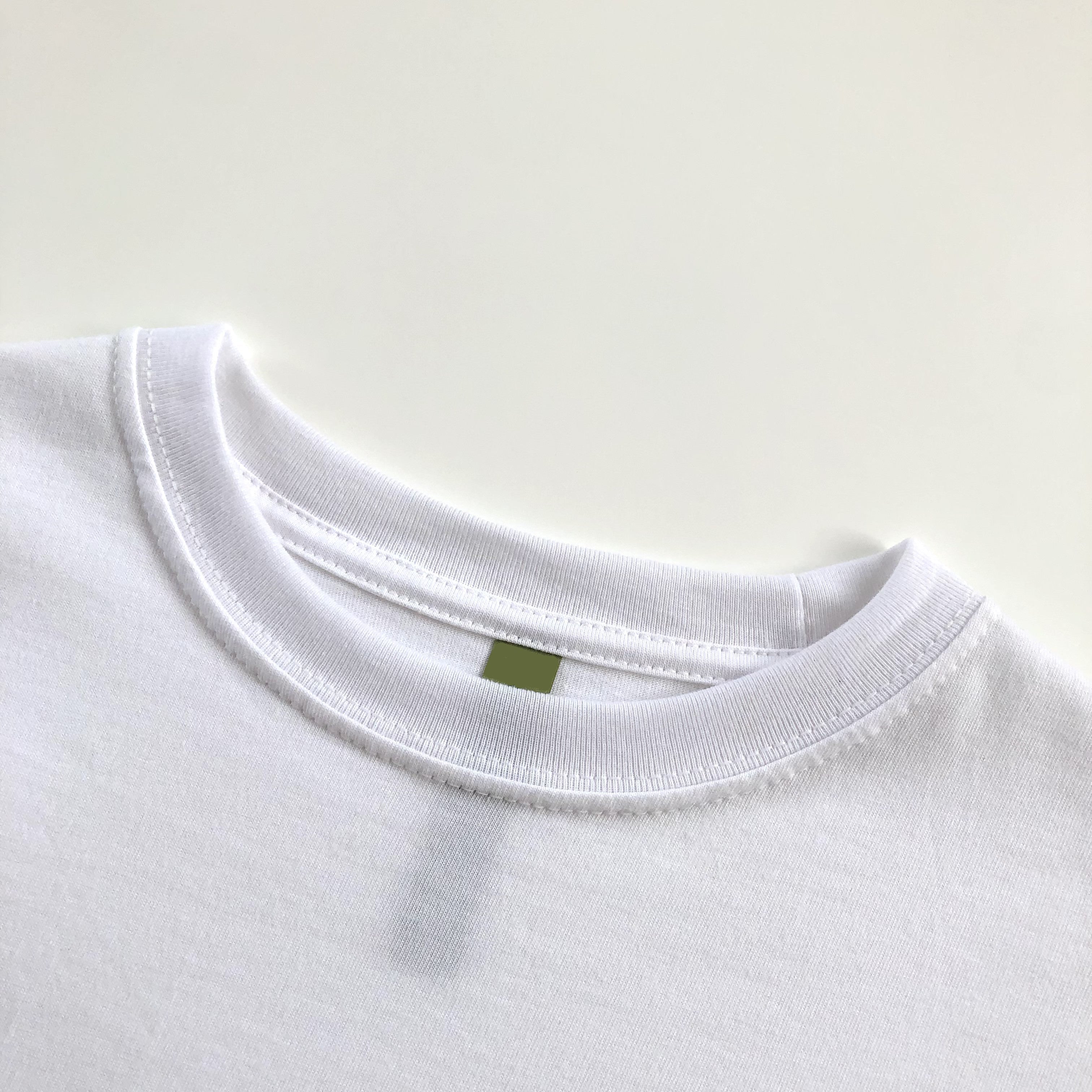Soft Organic Cotton Midweight Classic White Long-Sleeve T-shirt Crewneck Seam