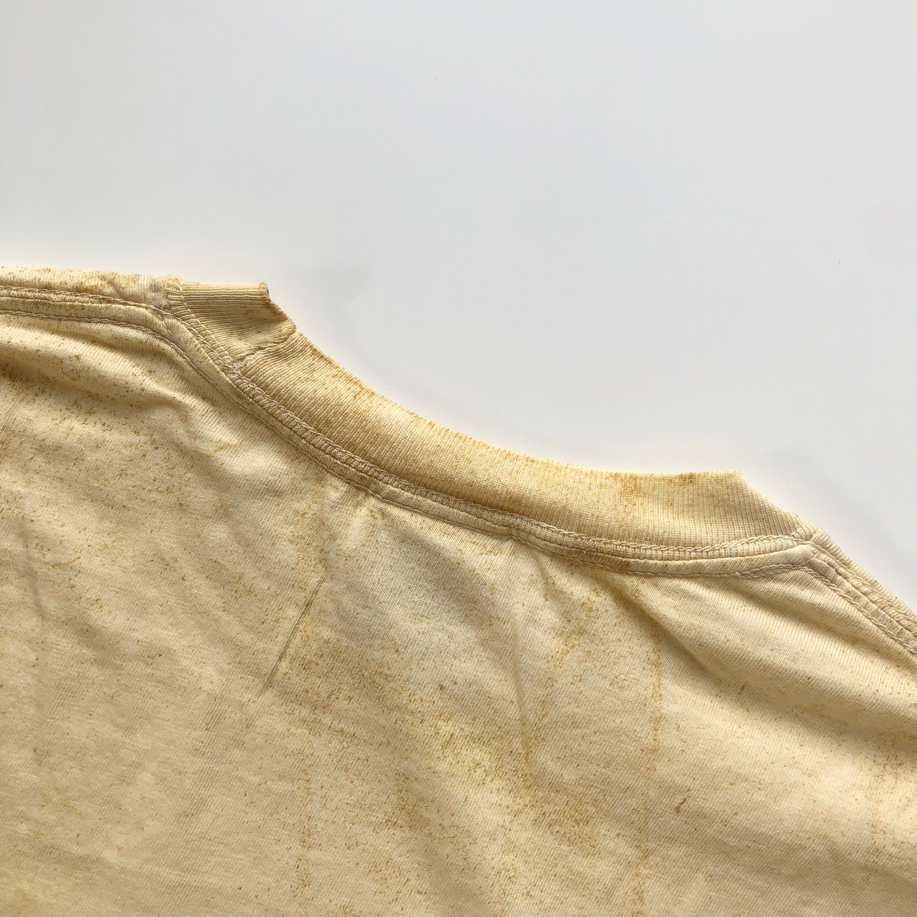 Soft USA Premium Cotton Relaxed Heavyweight Eco Dye Citrine Color Blast T-shirt Crewneck Back Seam