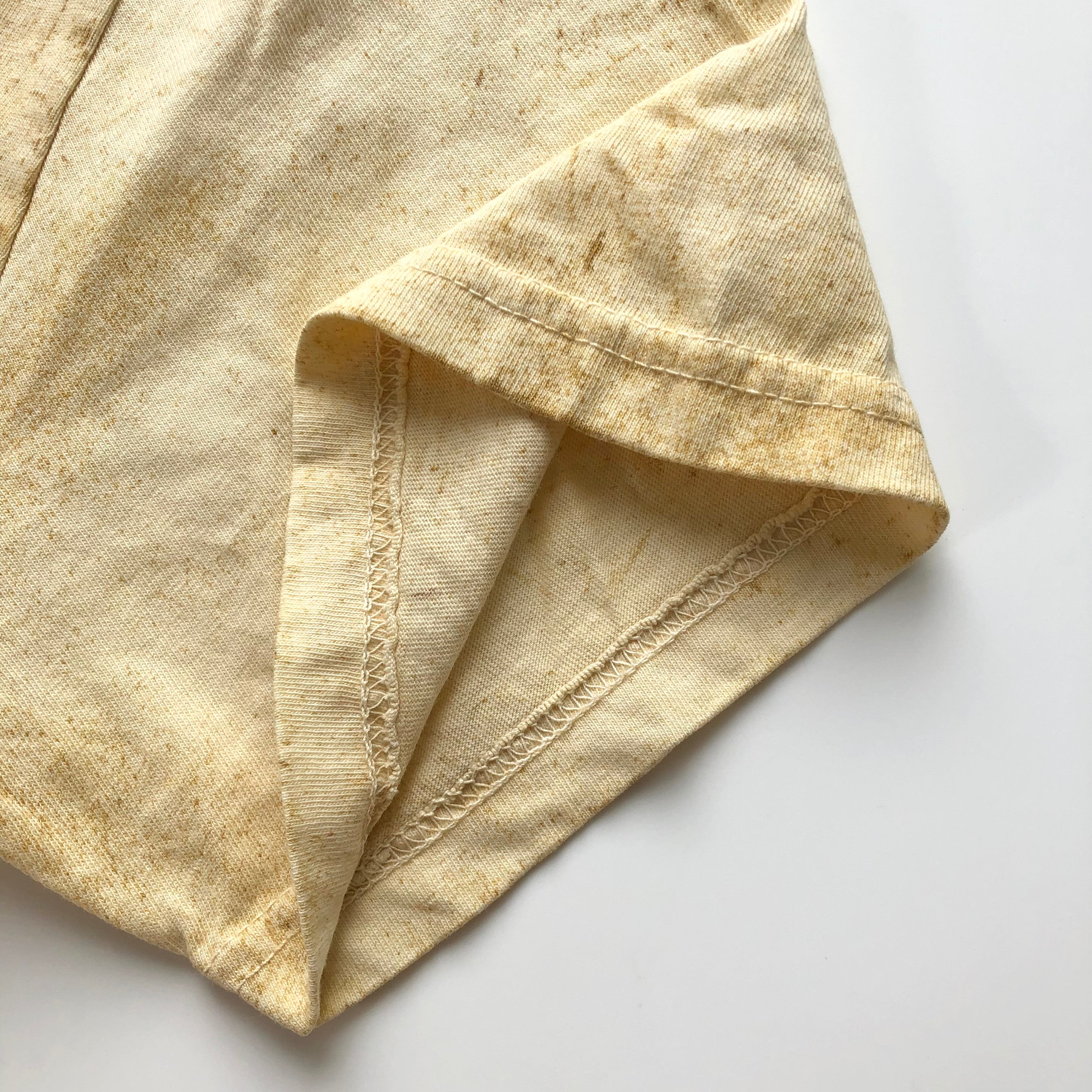 Soft USA Premium Cotton Relaxed Heavyweight Eco Dye Citrine Color Blast T-shirt Sleeve Hem