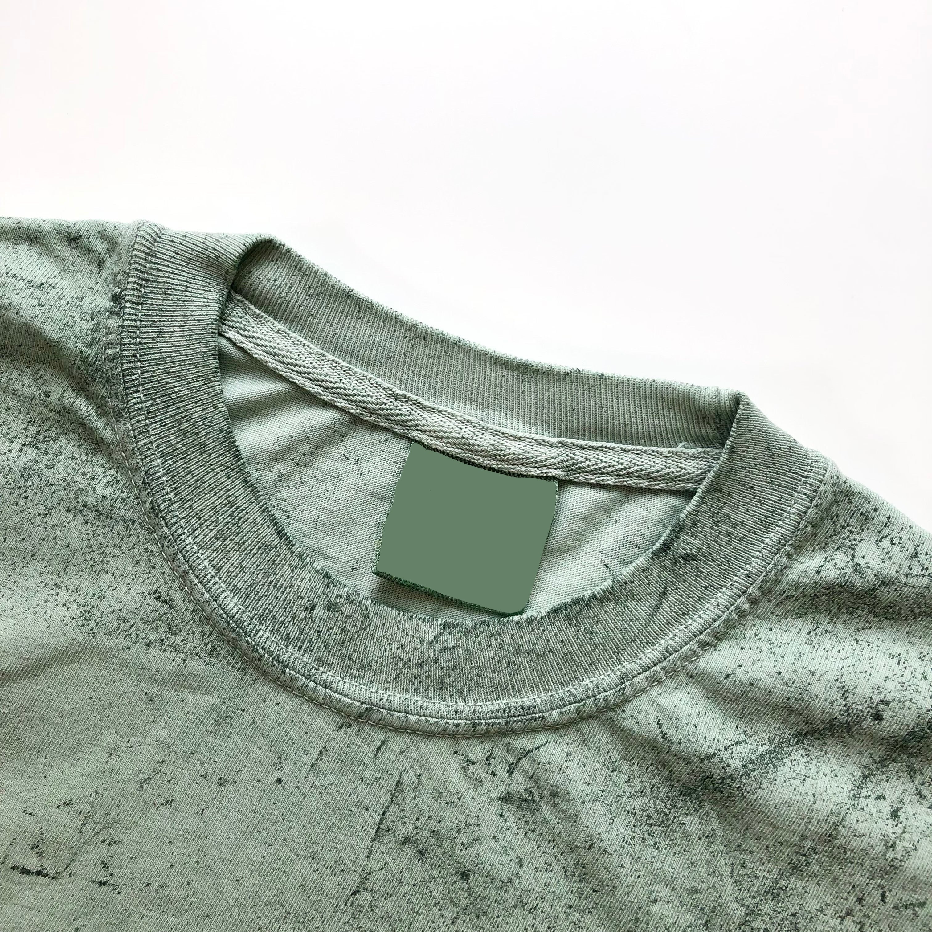 Soft USA Premium Cotton Relaxed Heavyweight Eco Dye Fern Color Blast T-shirt Crewneck Seam