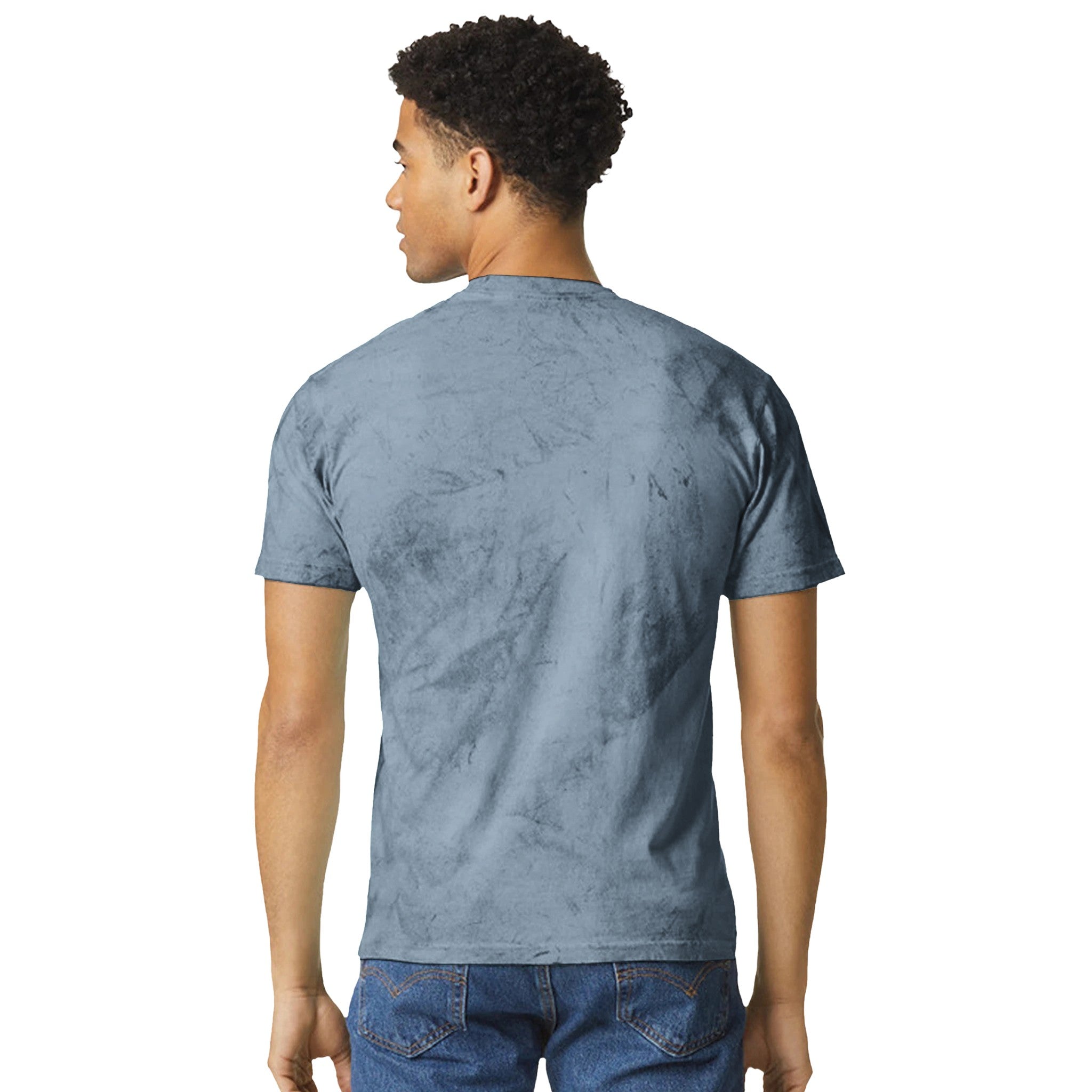 Soft USA Premium Cotton Relaxed Heavyweight Eco Dye Ocean Color Blast T-shirt Back