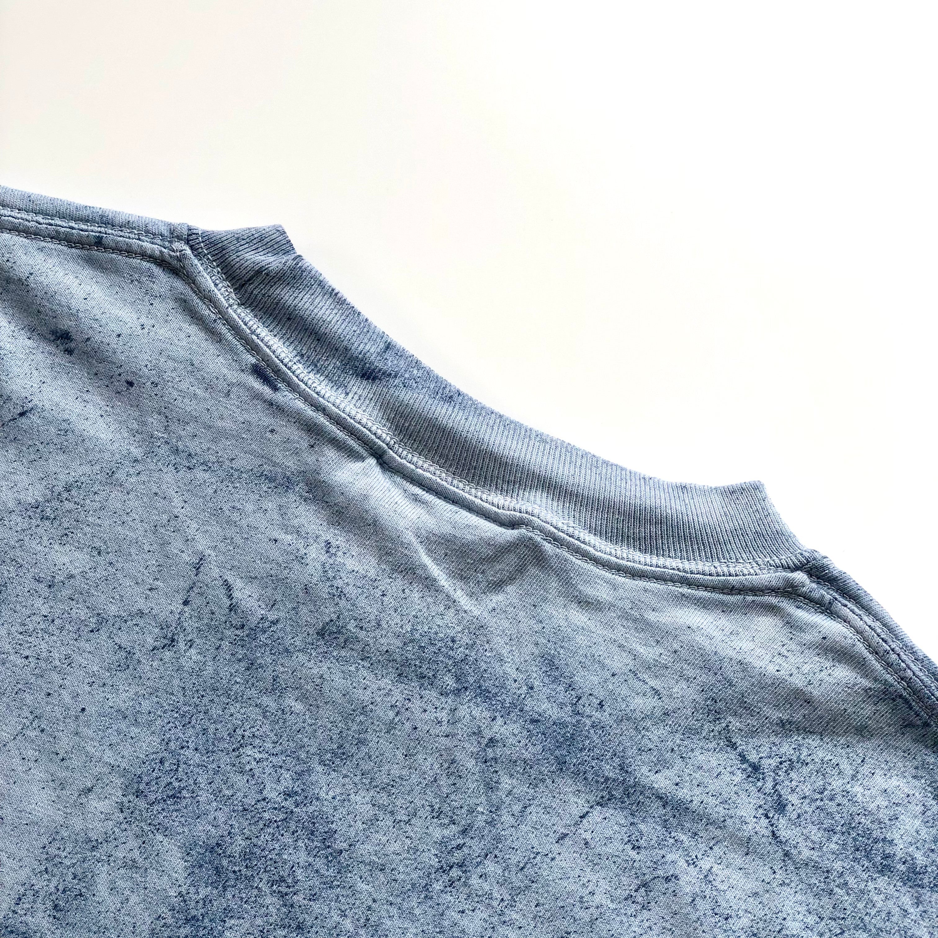 Soft USA Premium Cotton Relaxed Heavyweight Eco Dye Ocean Color Blast T-shirt Crewneck Back Seam