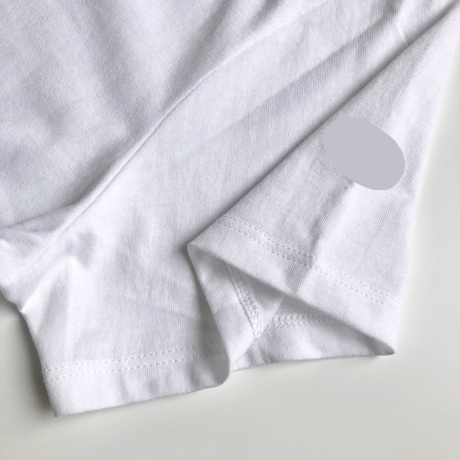 Super Soft Relaxed Lightweight Premium Blend White T-shirt Sleeve Hem