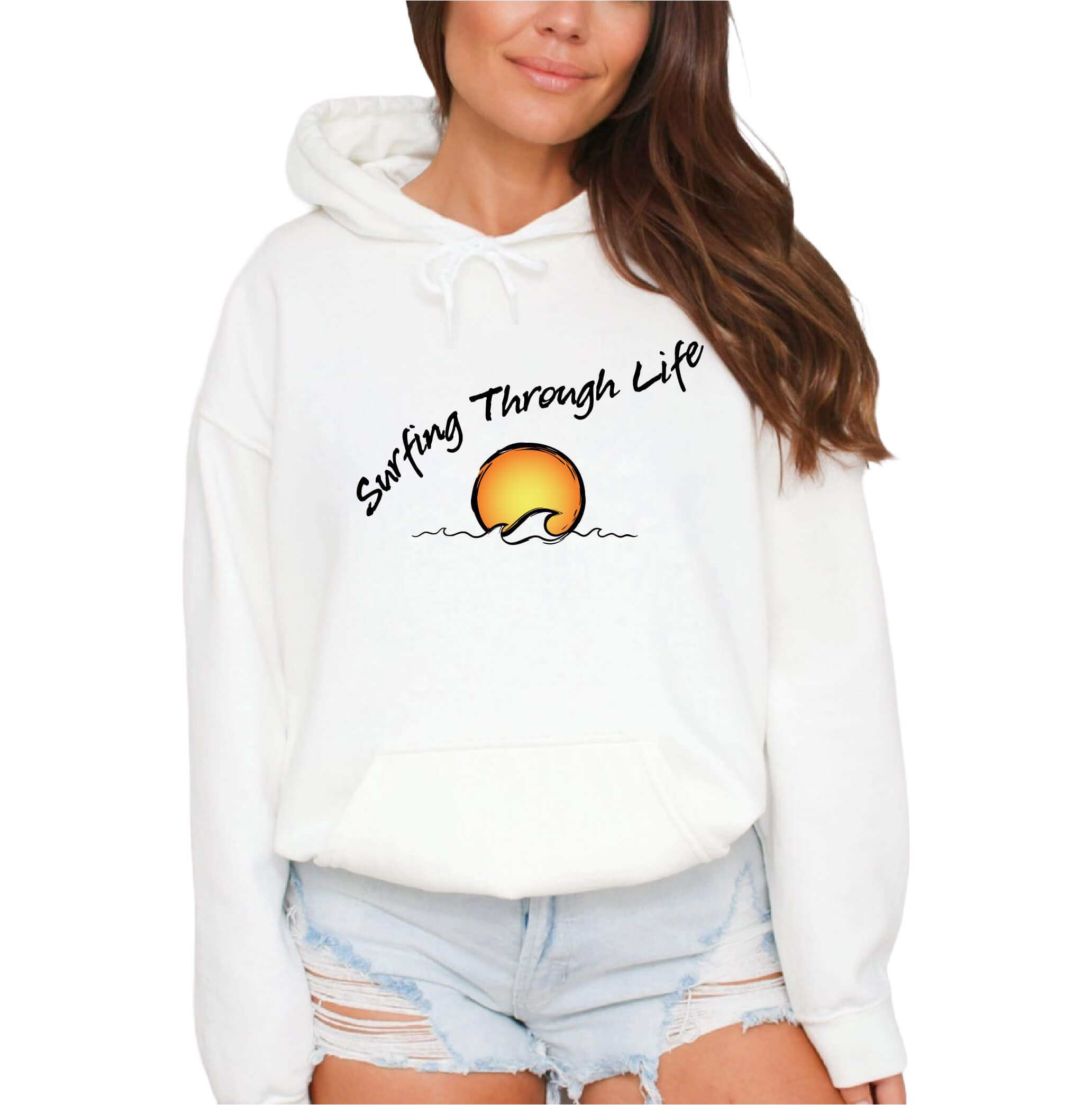 Surfing Through Life Classic Pullover Hoodie | Gildan® 18500