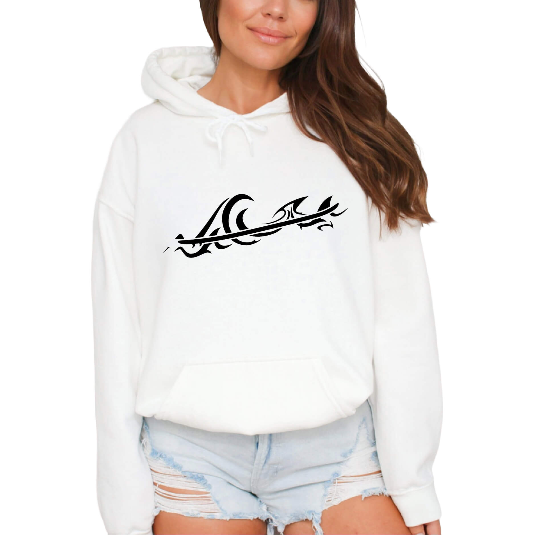 Tribal Wave Classic Unisex Pullover Surf Hoodie | Gildan® 18500