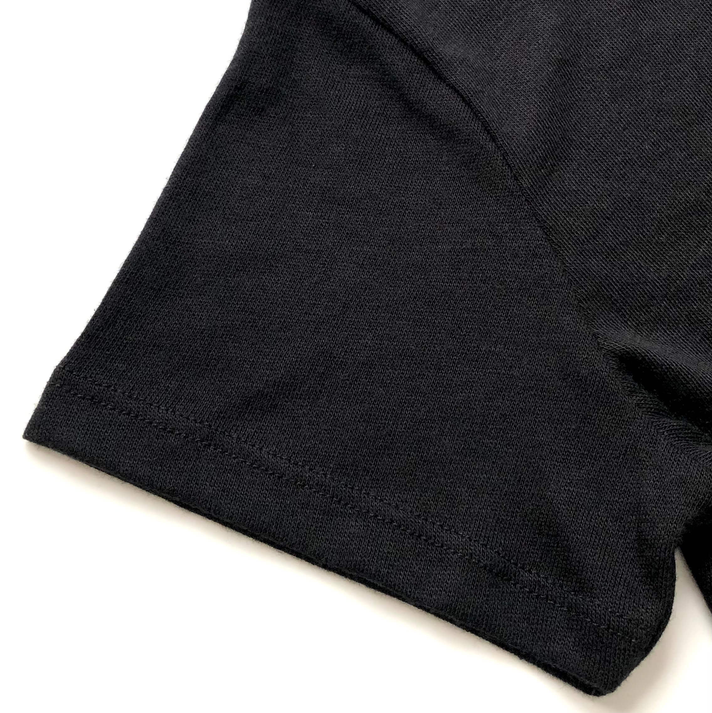 Ultra Light and Soft Premium Eco Blend Black Crop Top Sleeve Hem