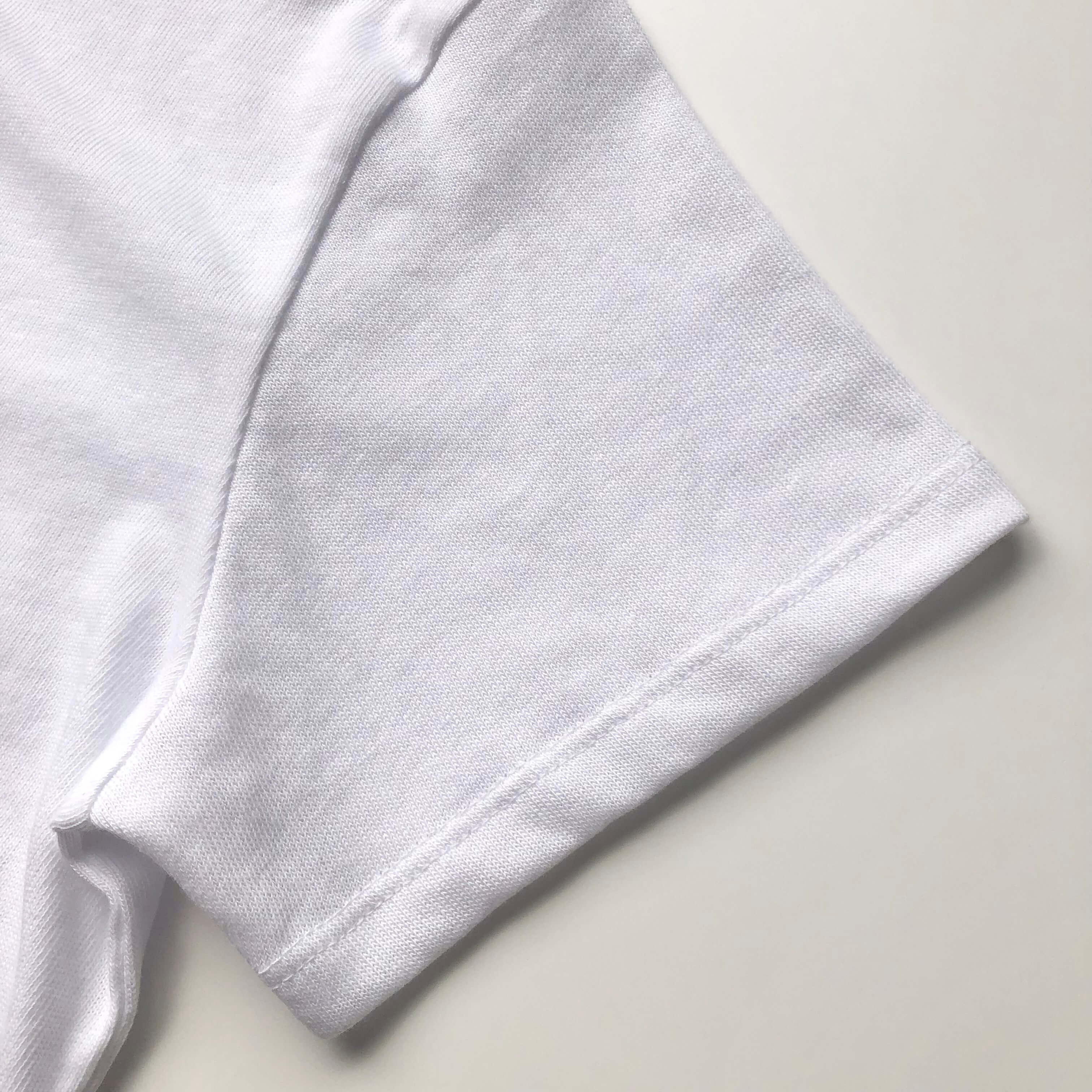 Ultra Light and Soft Premium Eco Blend White Crop Top Sleeve Hem