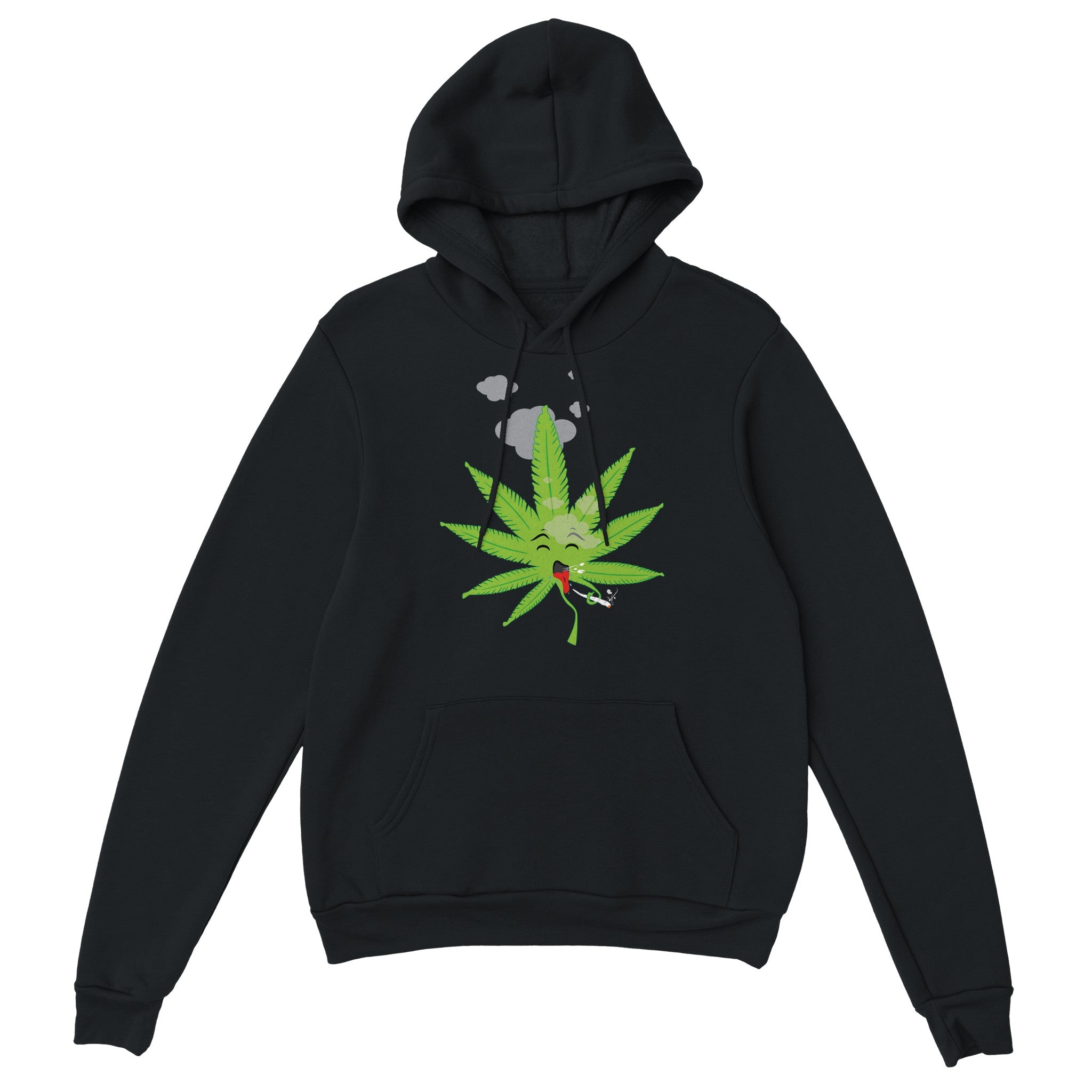 Unisex 420 Weed Leaf Cartoon Black Hoodie | 420 Weed Clothing Apparel | Soft Popular Heavy Cotton Blend | &