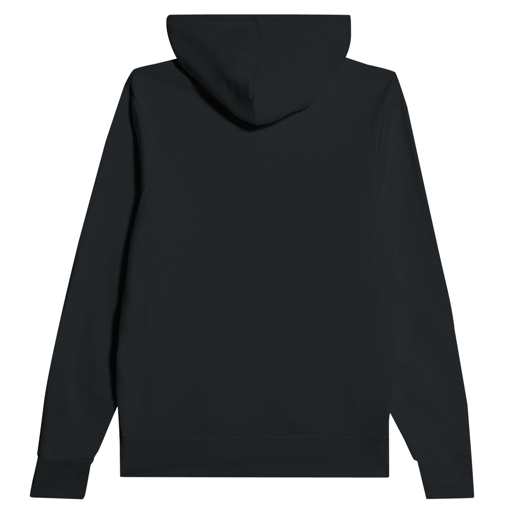 Unisex Black Classic Premium Hoodie, Back