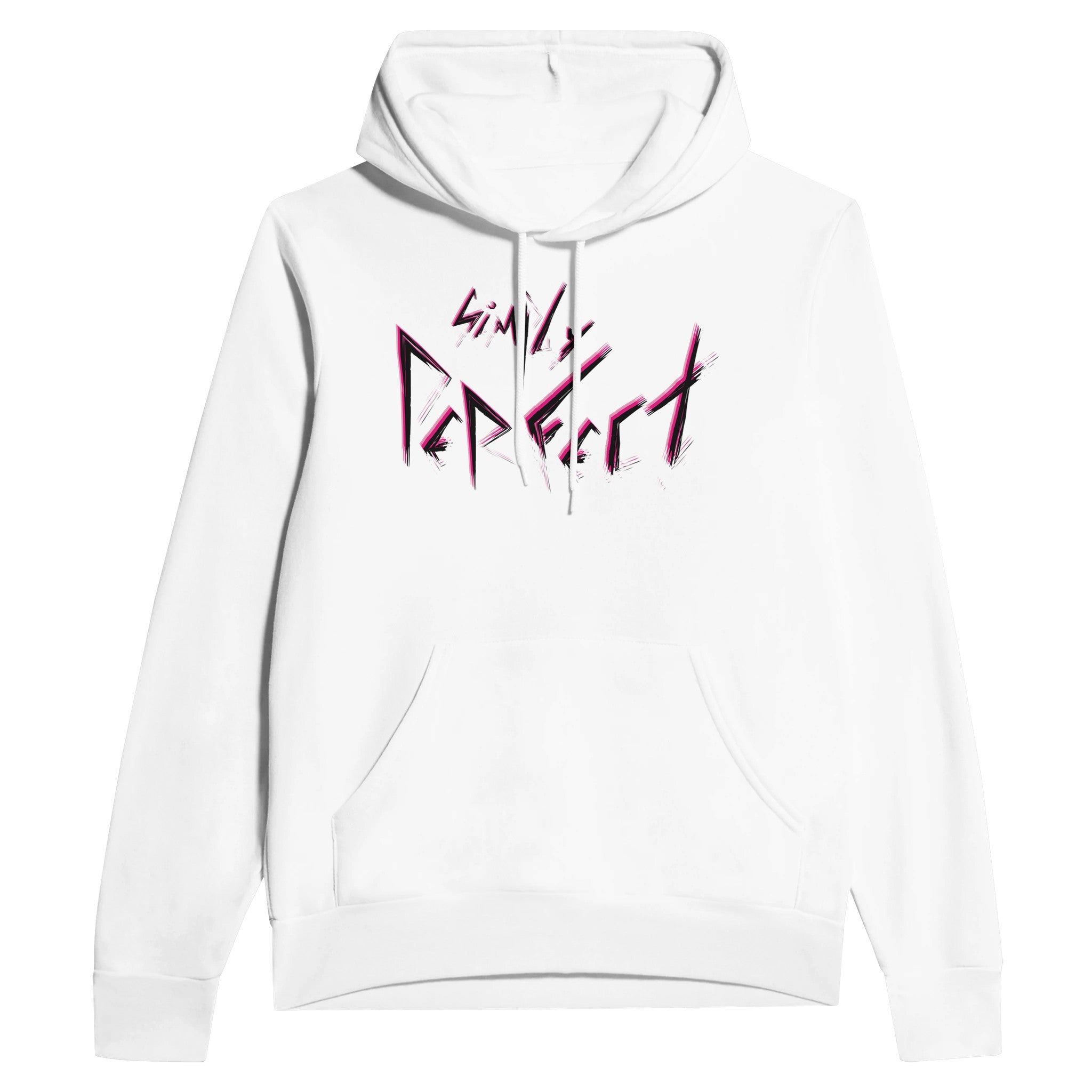 Women’s Premium White Classic Hoodie, Simply Perfect Graphic, Front 1