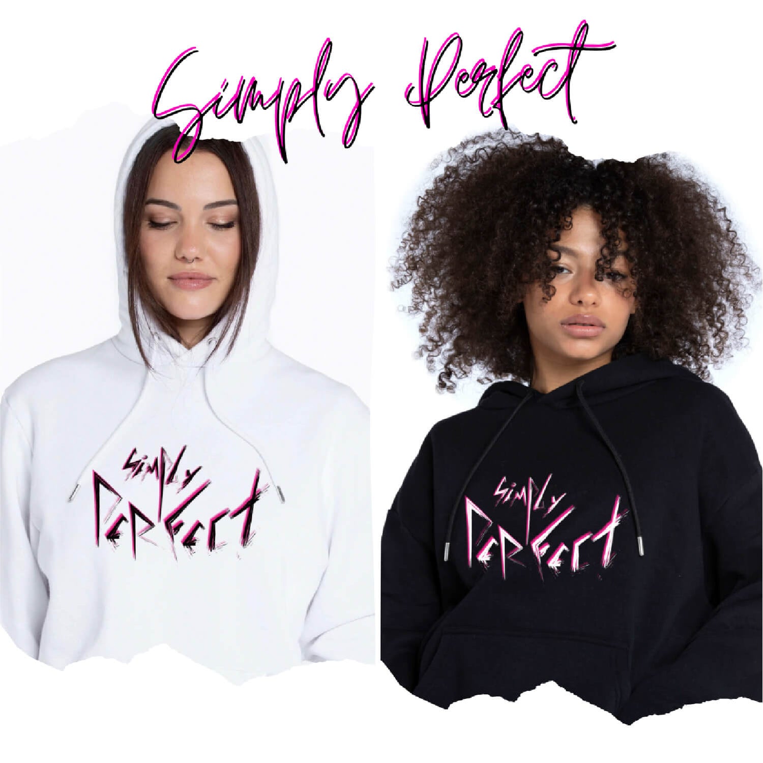Simply Perfect slogan design. Punk-style design look for bold and edgy women. Unique inspiring design for women.