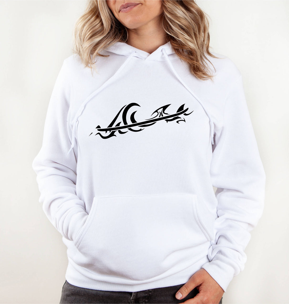 Tribal Wave Unisex Pullover Surf Hoodie | Bella + Canvas 3719