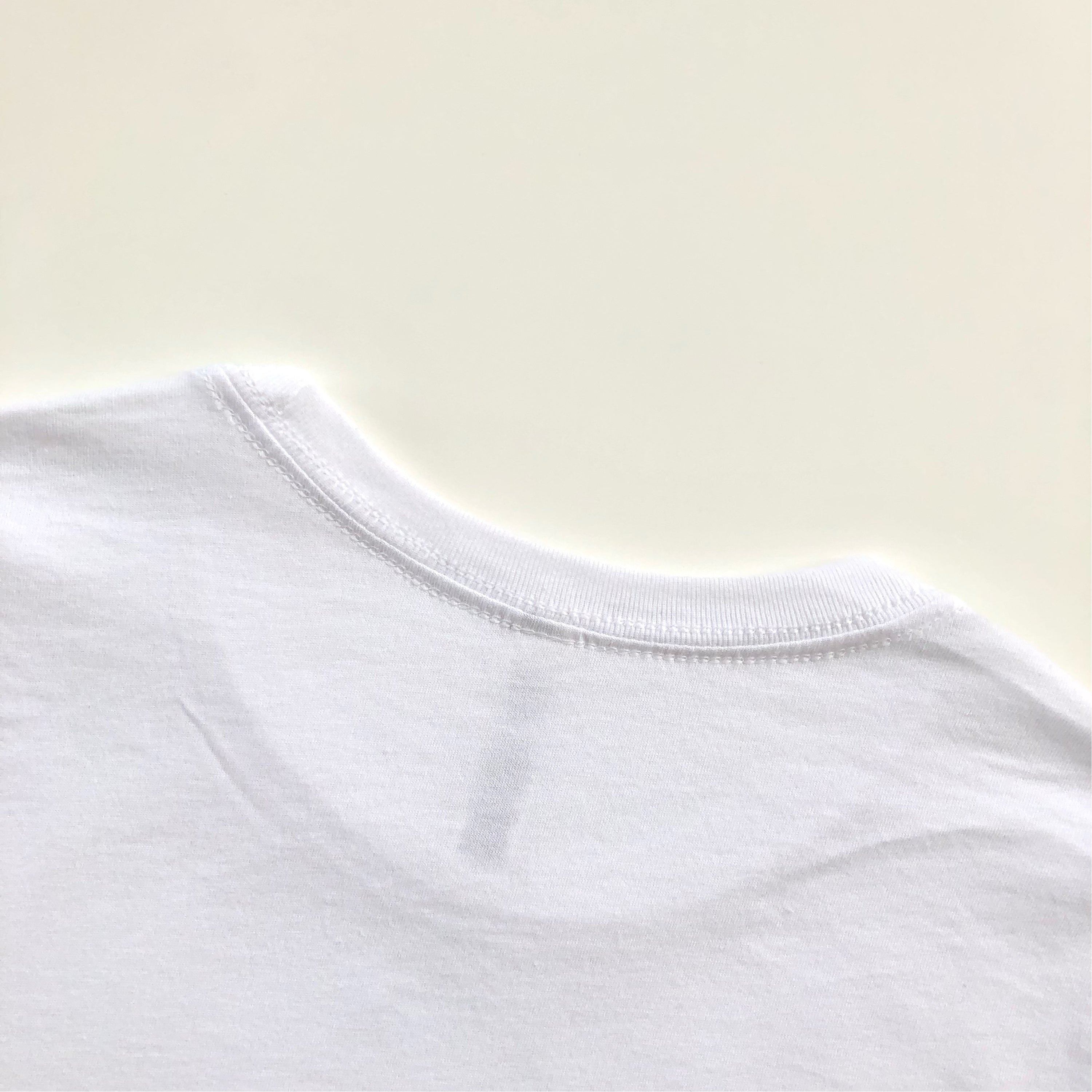 Classic Relaxed Premium Cotton White T-shirt Crewneck Back Seam