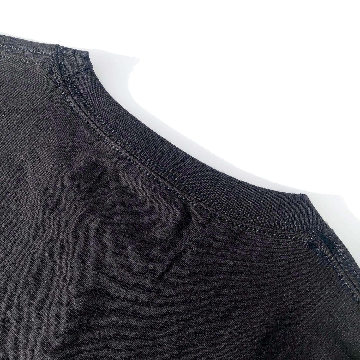 Classic Durable Midweight 100% Cotton Black Long-Sleeve T-shirt Crewneck Back Seam