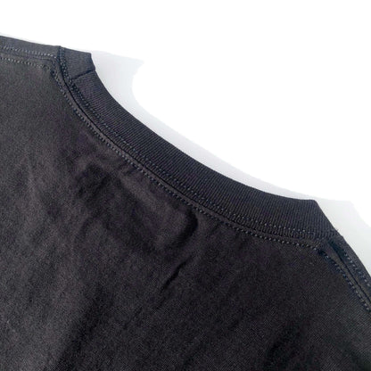 Classic Durable Midweight 100% Cotton Black Long-Sleeve T-shirt Crewneck Back Seam